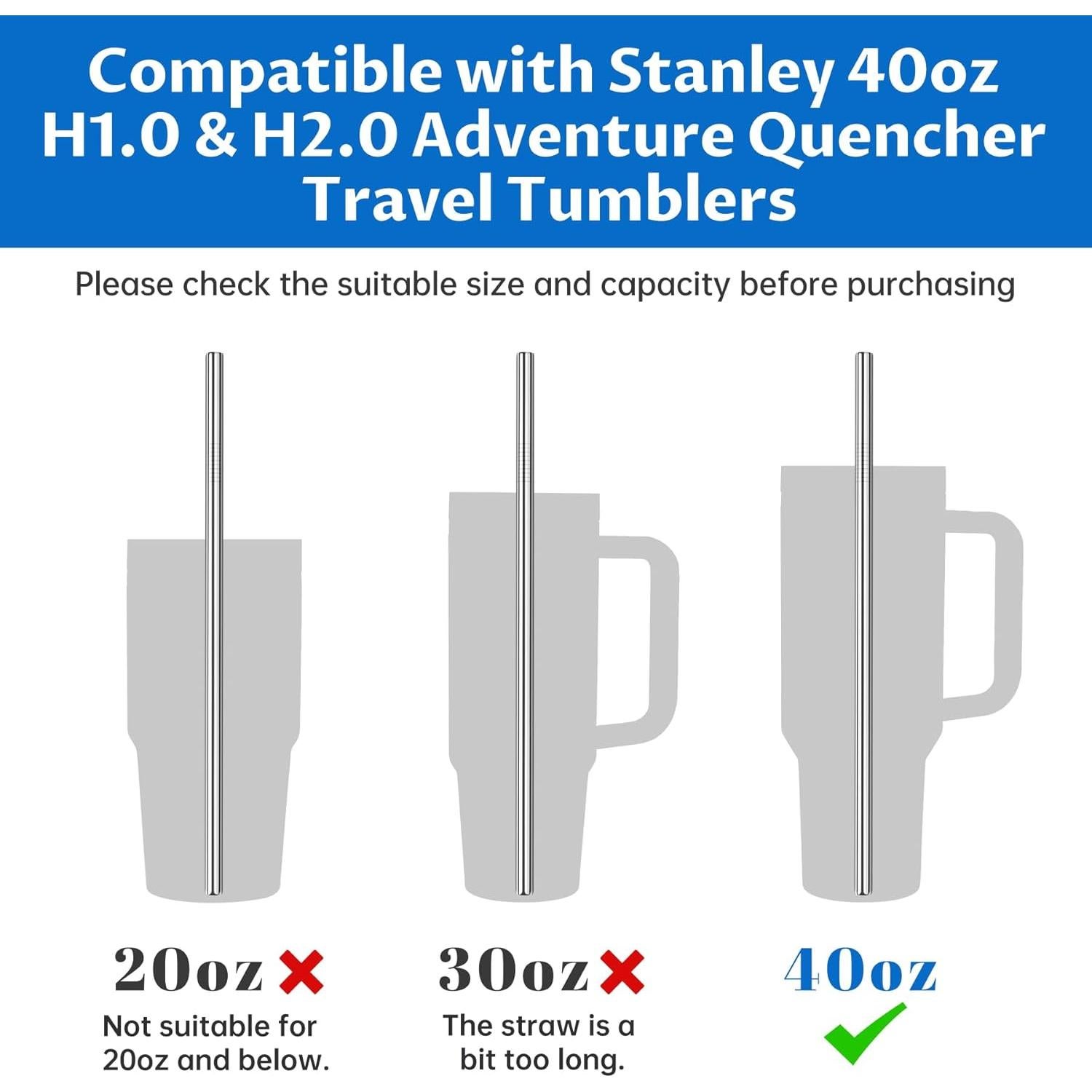 Popotes Reutilizables de Acero Inoxidable Tomorotec - 8 Unidades 30.48 cm