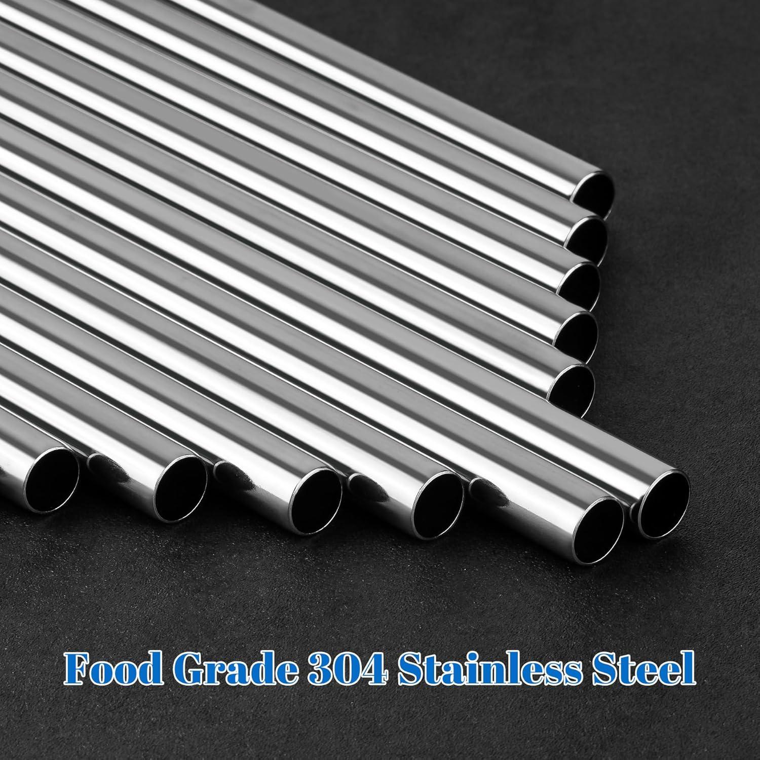 Popotes Reutilizables de Acero Inoxidable Tomorotec - 8 Unidades 30.48 cm