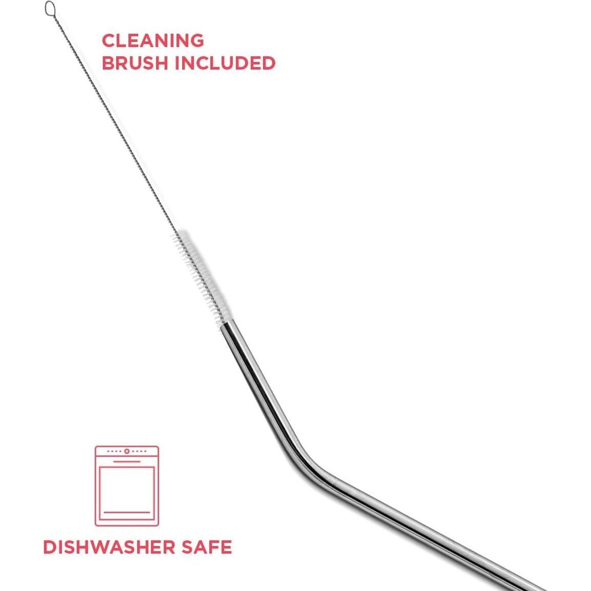 Juego de Popotes de Acero Inoxidable SIPWELL 21.5 cm Reutilizables