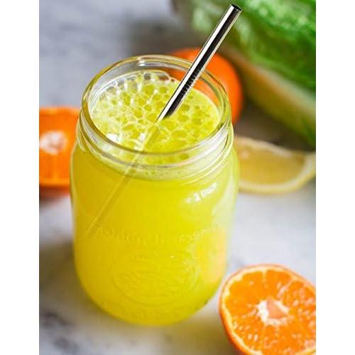 Popotes de Acero Inoxidable ALINK, Set de 4 Reutilizables 23 cm