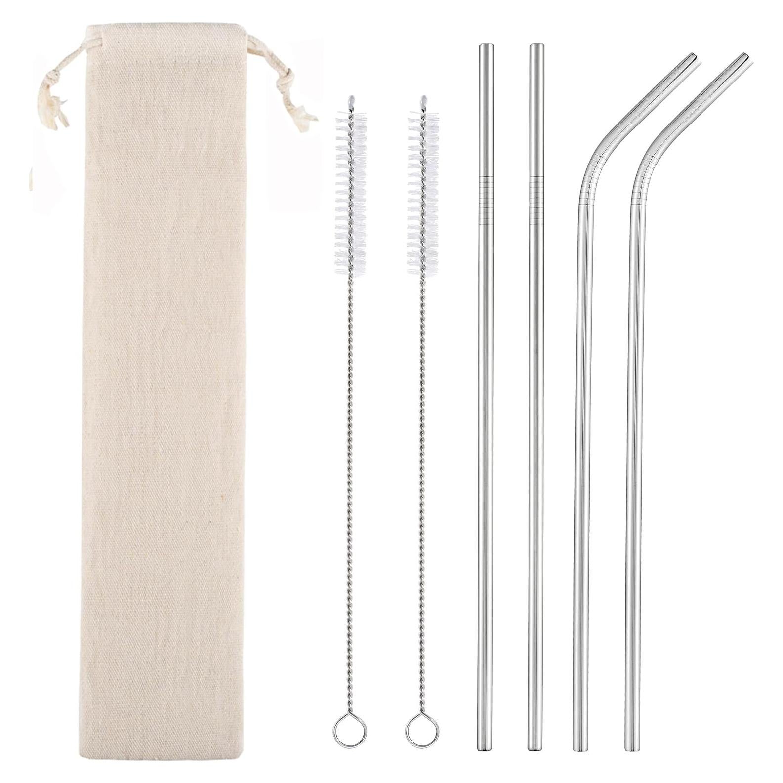 Juego de 4 Pajitas de Metal Reutilizables CAMDEA con Estuche