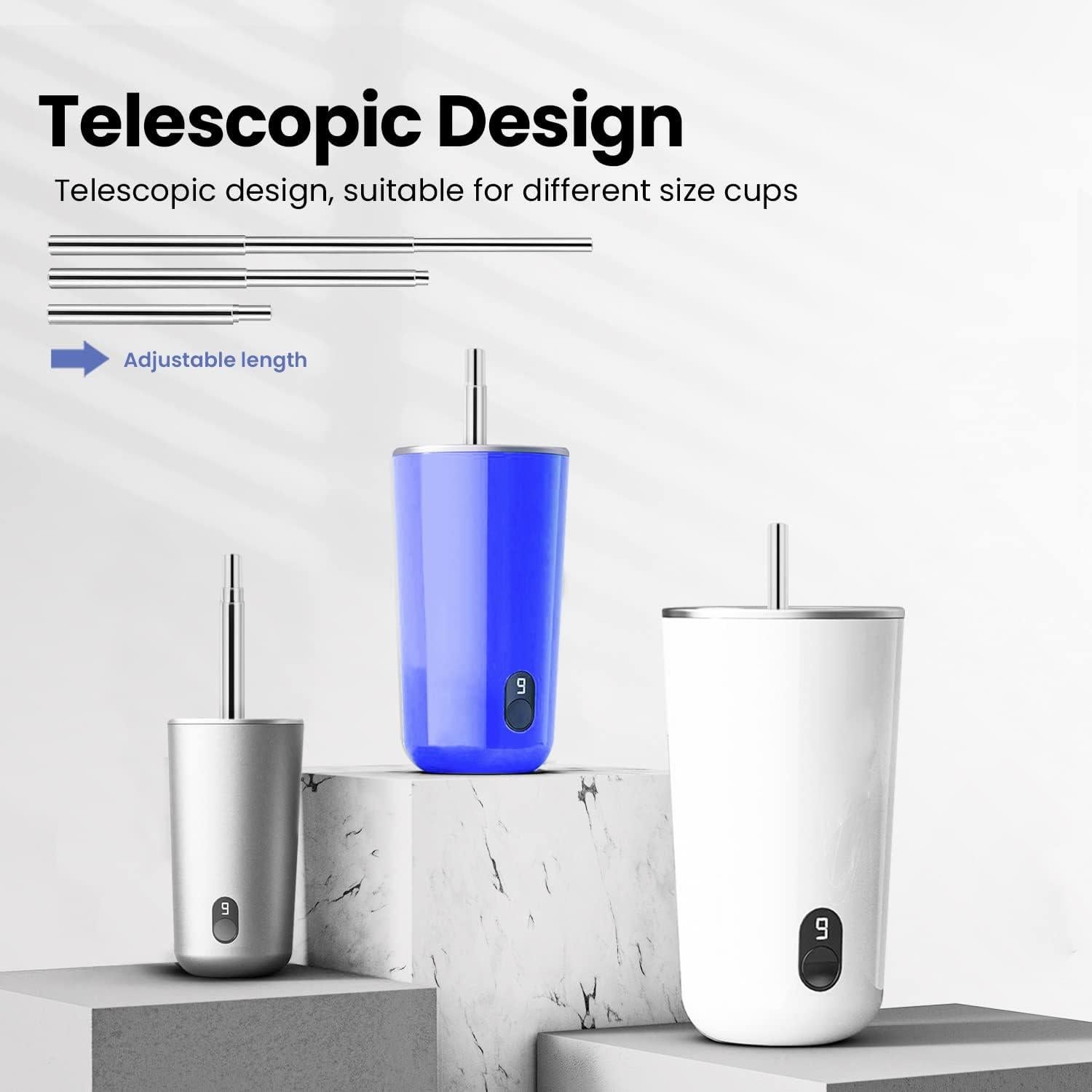 Pajitas Reutilizables Plegables Ecoangel - Acero Inoxidable 4 Unidades