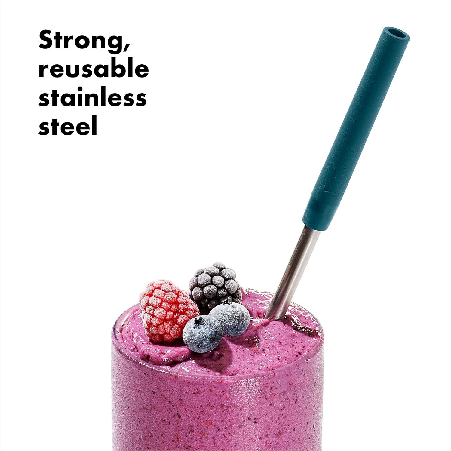 Juego de Popotes Reutilizables OXO Good Grips 4 Piezas 26.67 cm