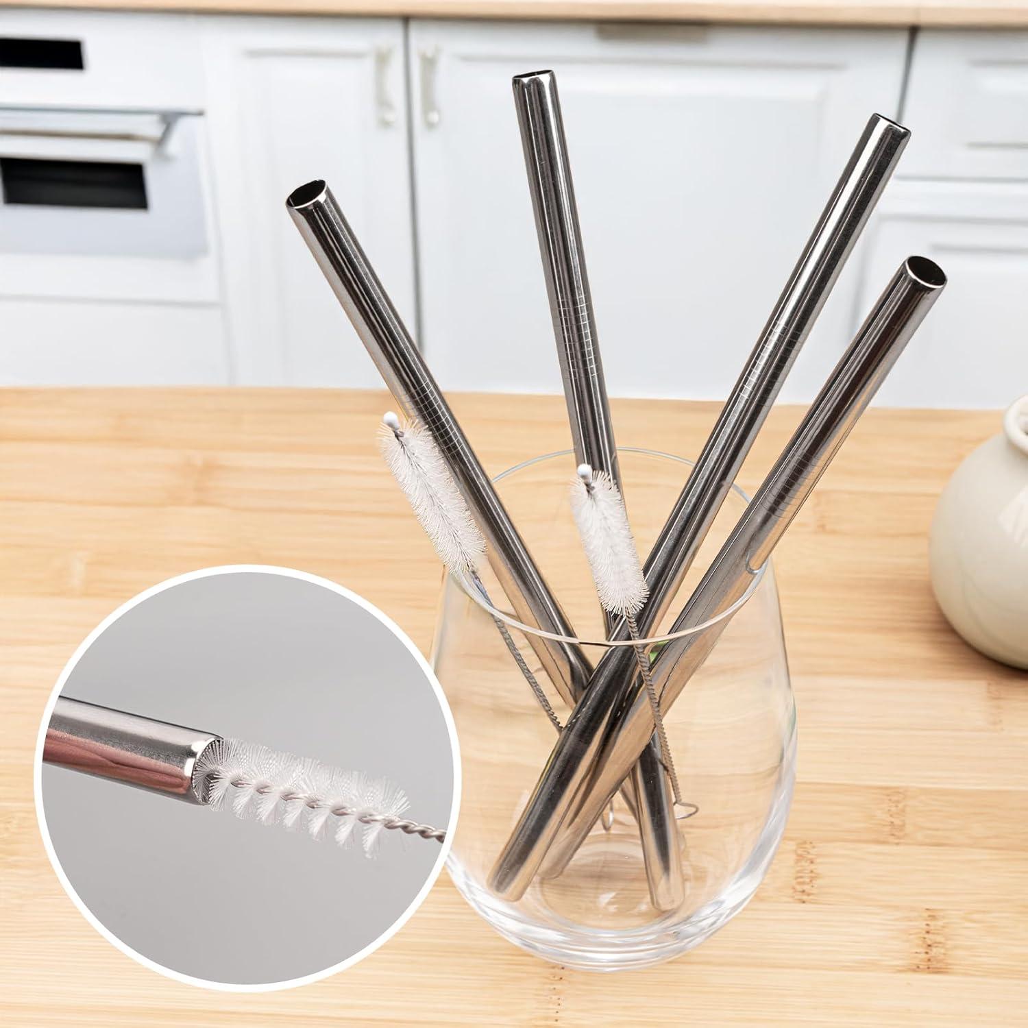 Popotes de Acero Inoxidable Gdsinstna 21 cm Reutilizables 4 PCS