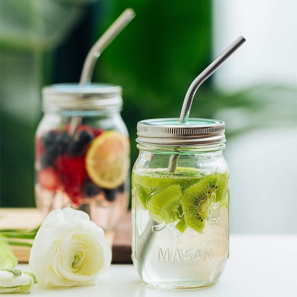 ALINK Juego de 8 Popotes de Acero Inoxidable Reutilizables 26.67 cm