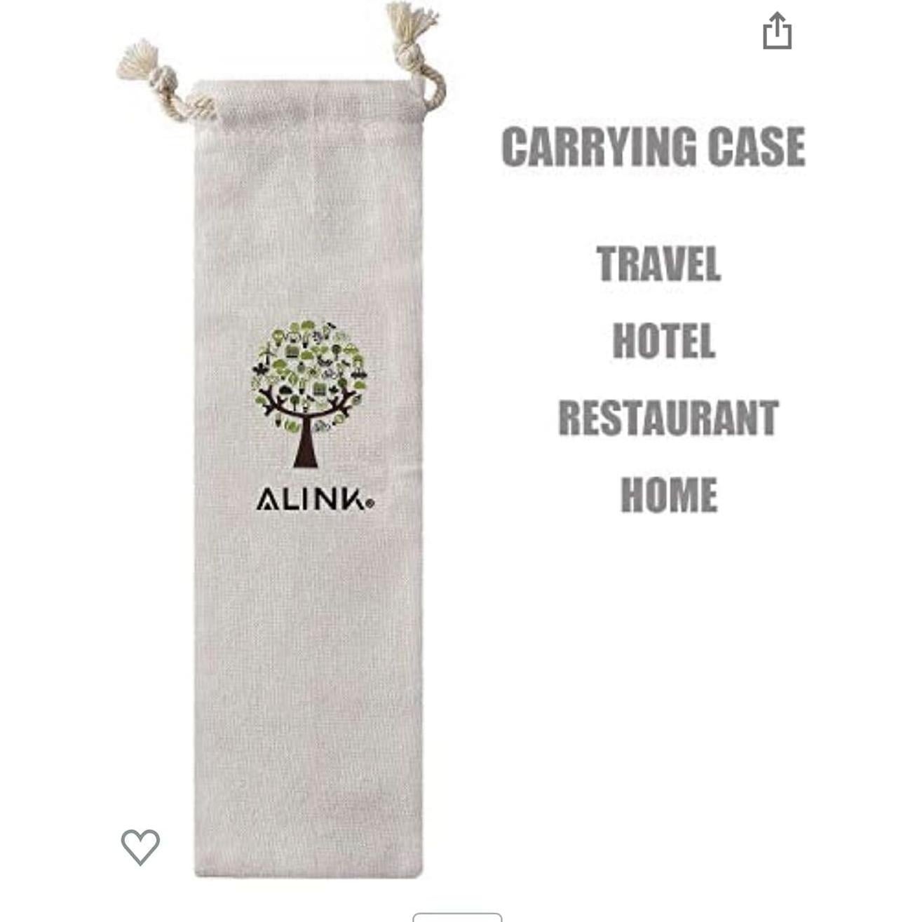 ALINK Juego de 8 Popotes de Acero Inoxidable Reutilizables 26.67 cm