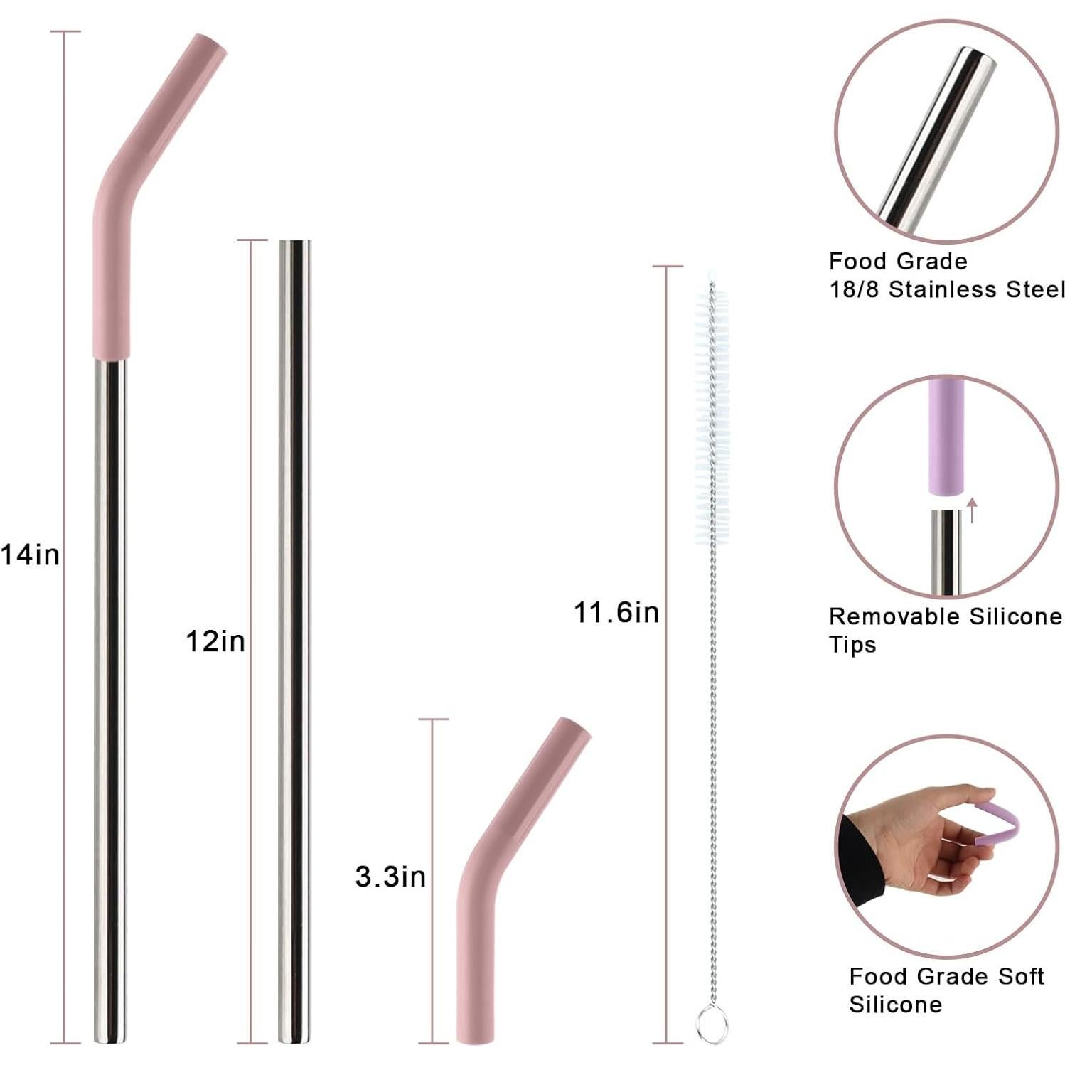 Popotes de Acero Inoxidable Reutilizables BuildLife 30.48 cm