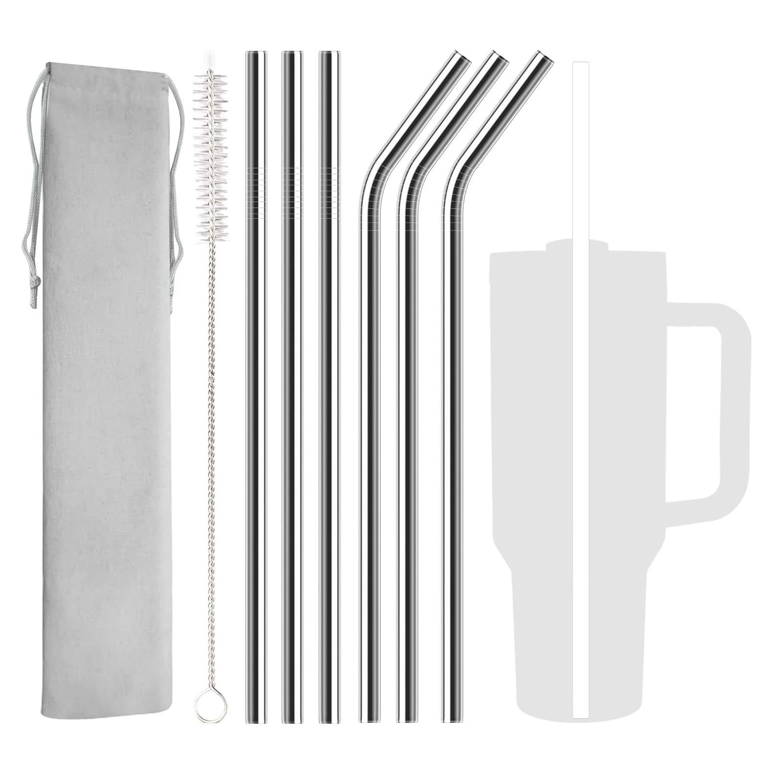 Paquete de 6 Pajillas Reutilizables Acero Inoxidable UDOGI 30.99 cm