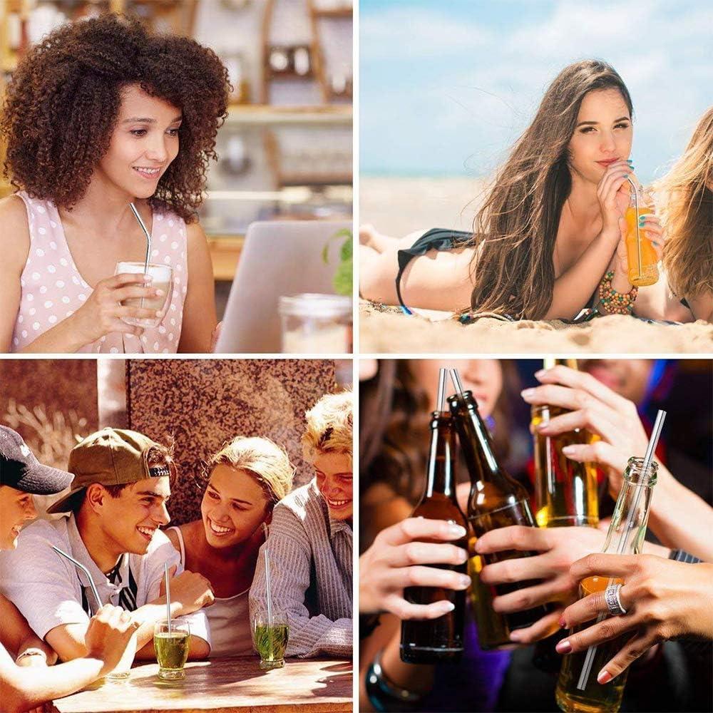 Juego de 25 Popotes de Acero Inoxidable OKGD 22.9 cm Reutilizables