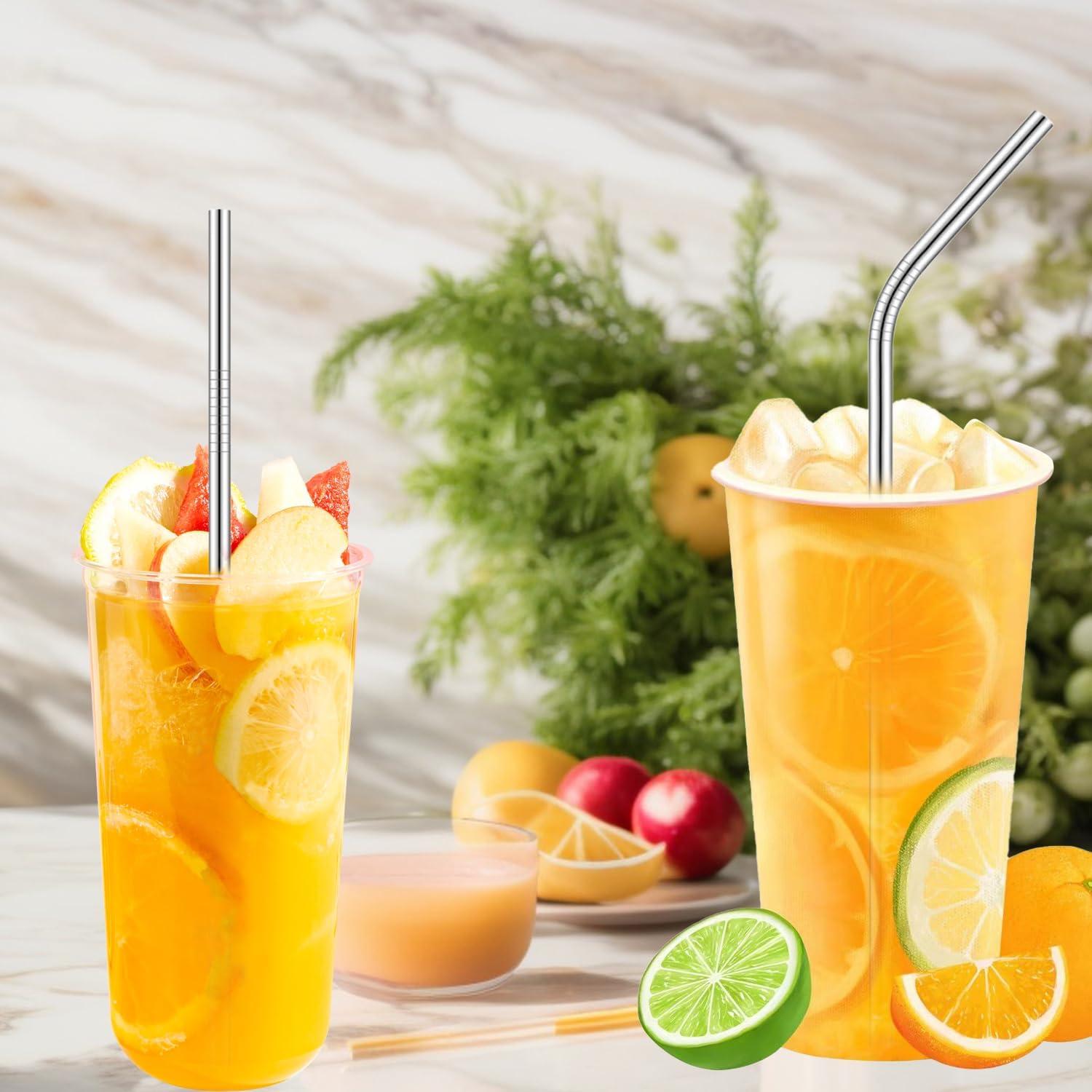 Paquete de 16 Pajitas de Acero Inoxidable FMUMIA Ecológicas