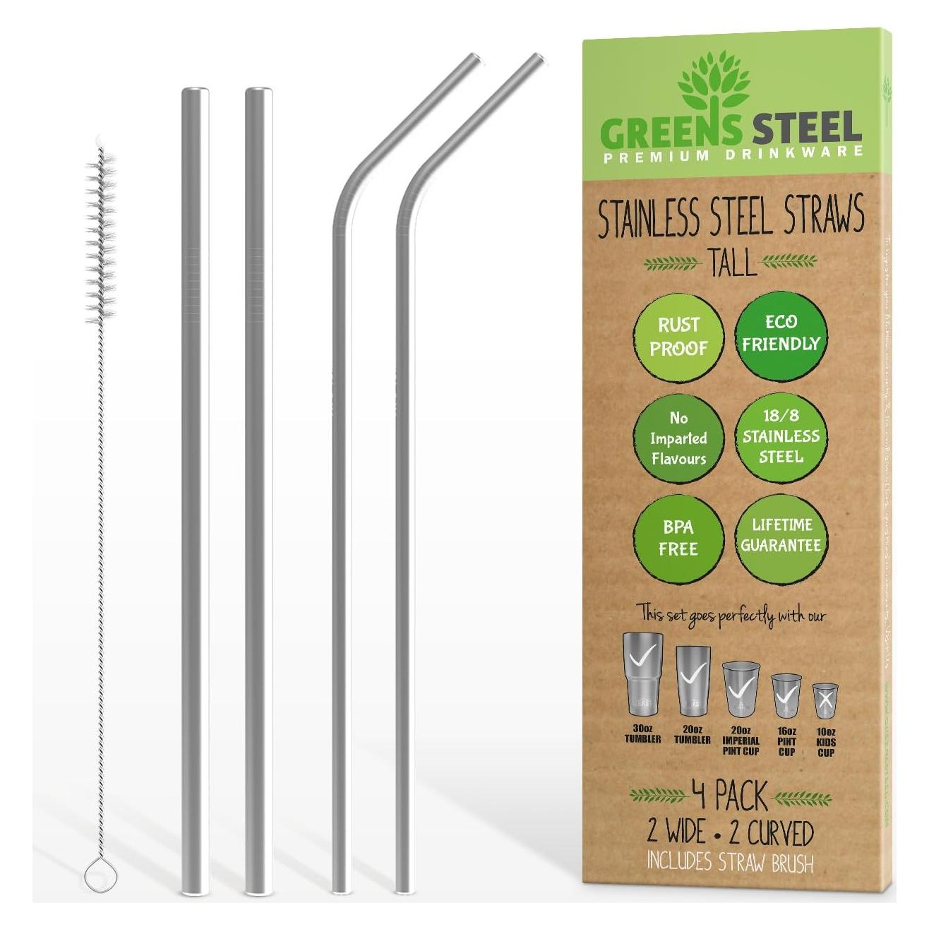 Popotes de Acero Inoxidable Partyreal Altos 20oz y 30oz