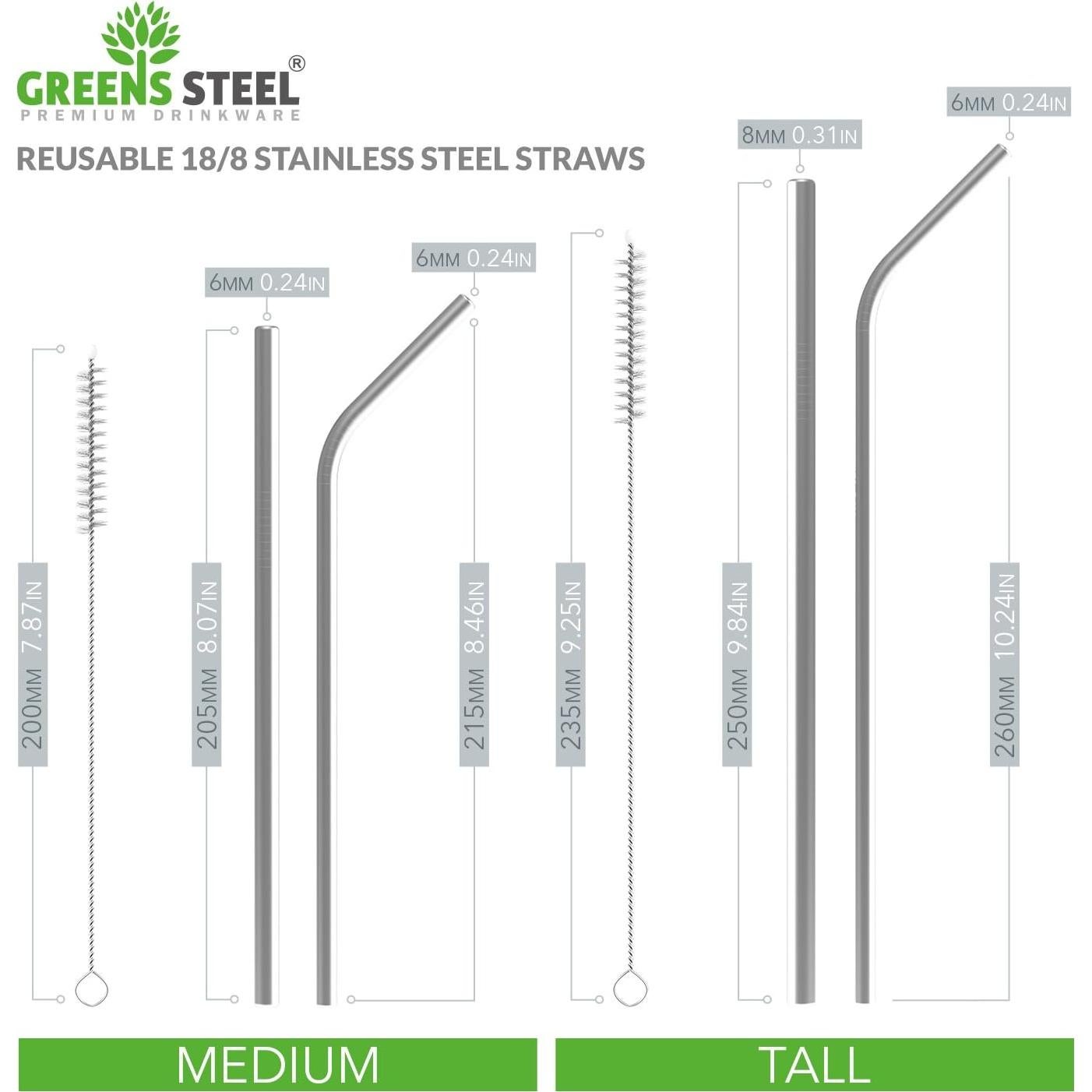 Popotes de Acero Inoxidable Partyreal Altos 20oz y 30oz