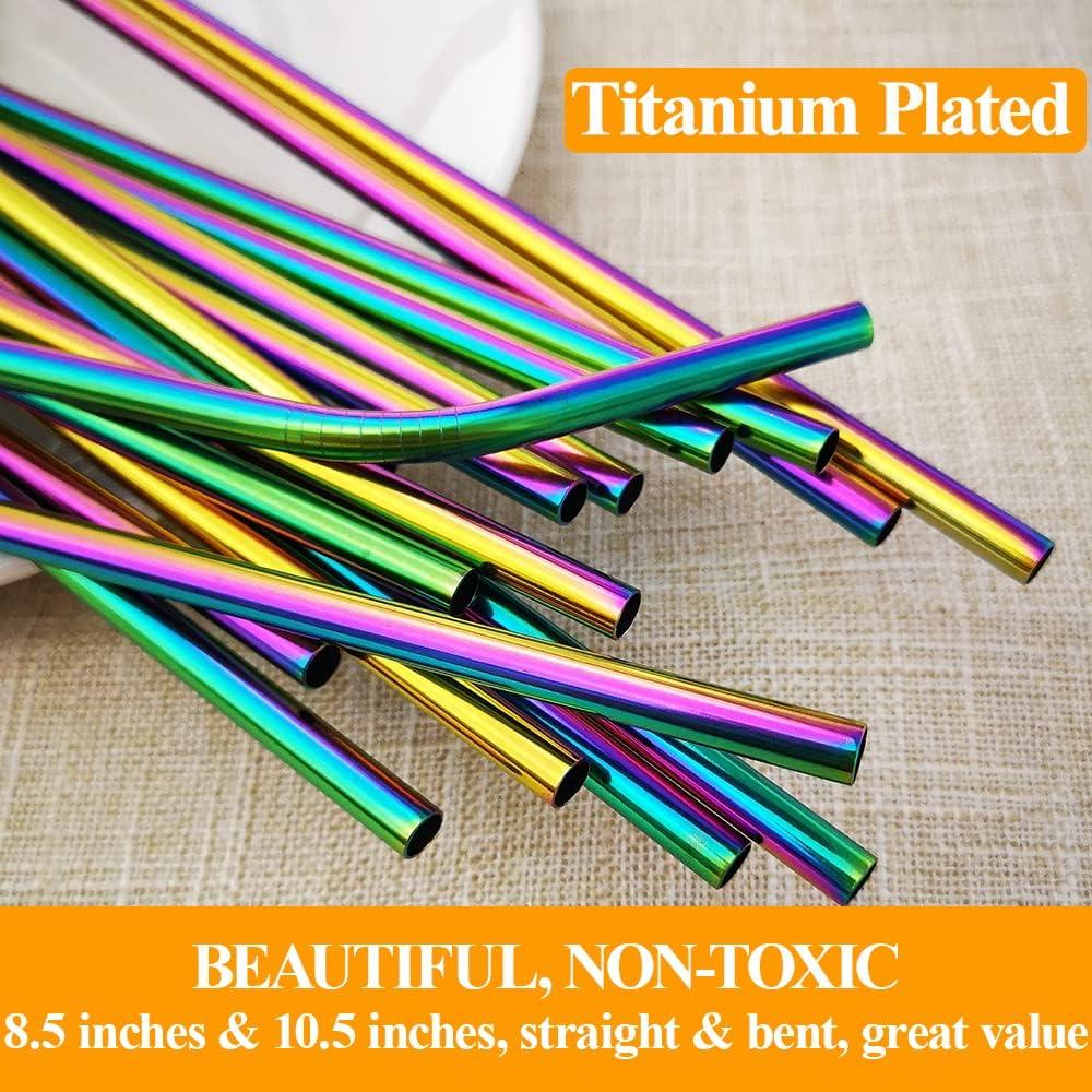 Popotes Reutilizables de Acero Inoxidable Lazycorner 16 Pcs