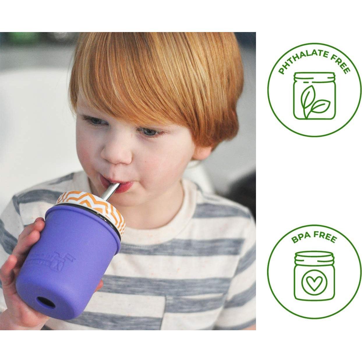 Popotes Cortos de Acero Inoxidable Mason Jar Lifestyle - 4 Unidades