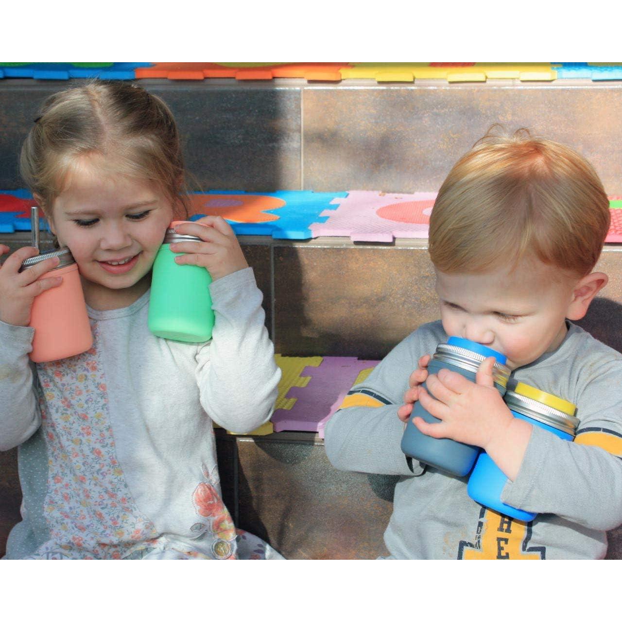 Popotes Cortos de Acero Inoxidable Mason Jar Lifestyle - 4 Unidades