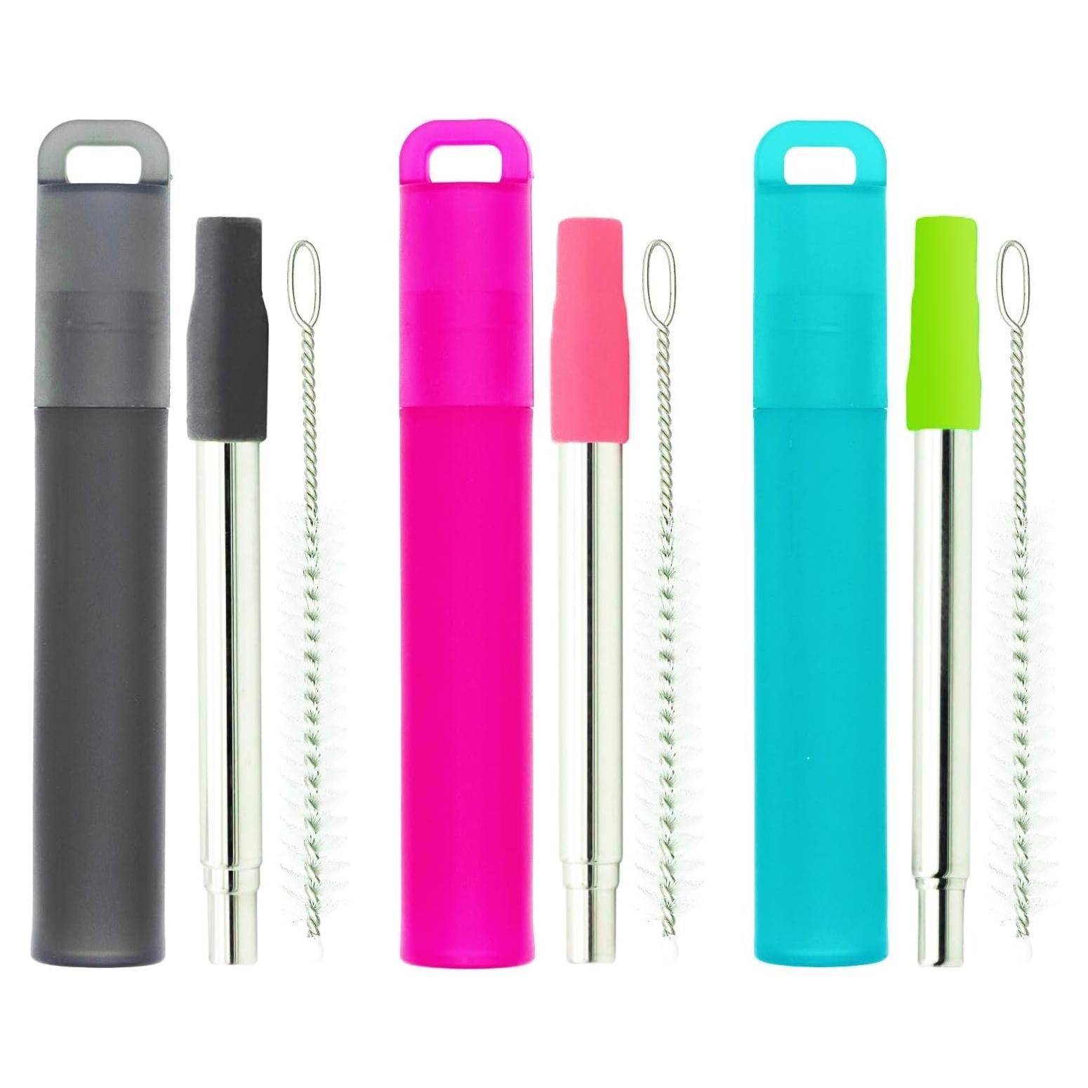 Popotes Reutilizables Plegables NAIVELY 3 Pack Acero Inoxidable