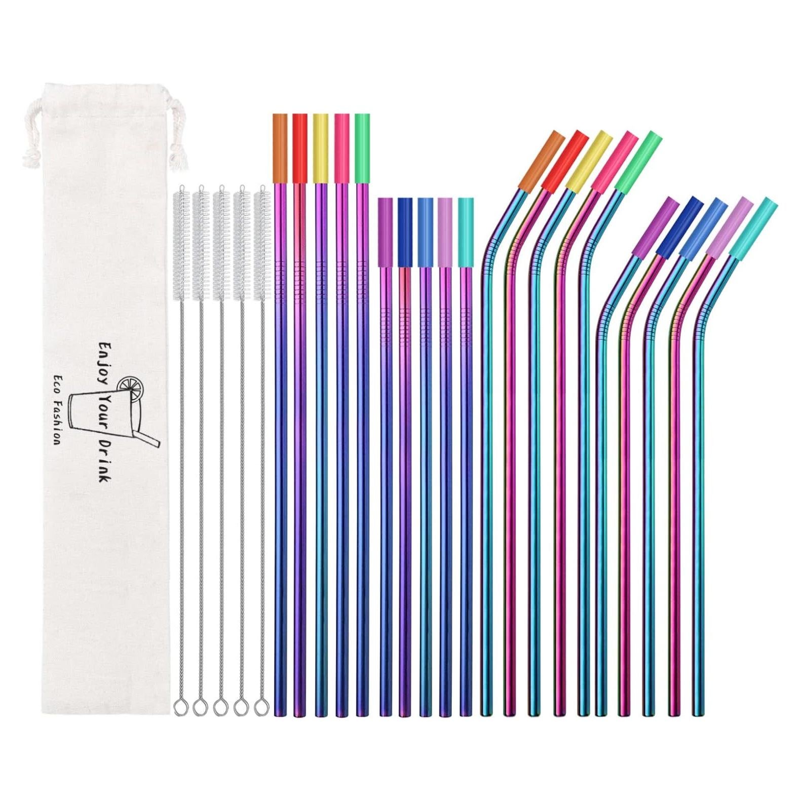 Juego de 20 Pajitas Reutilizables de Acero Inoxidable MUTNITT