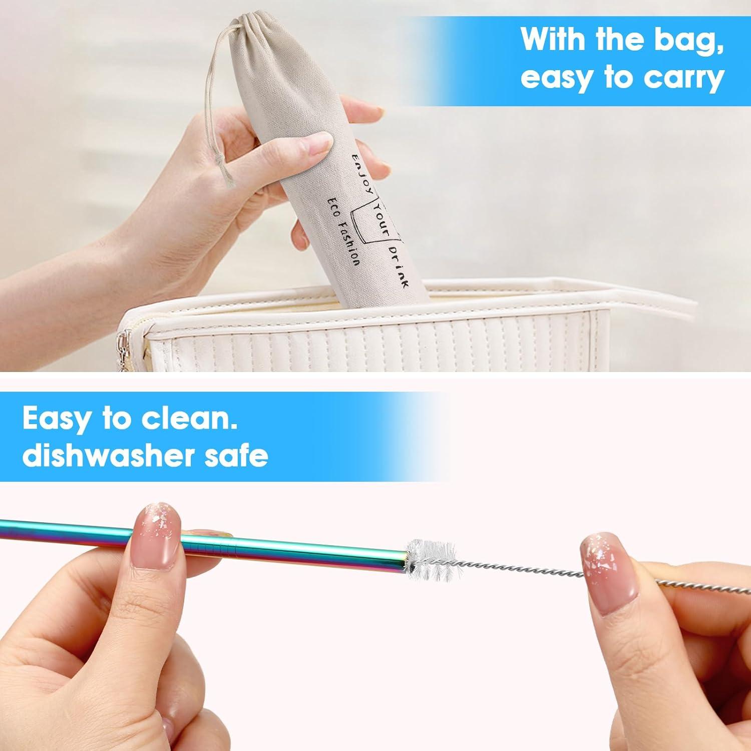 Juego de 20 Pajitas Reutilizables de Acero Inoxidable MUTNITT