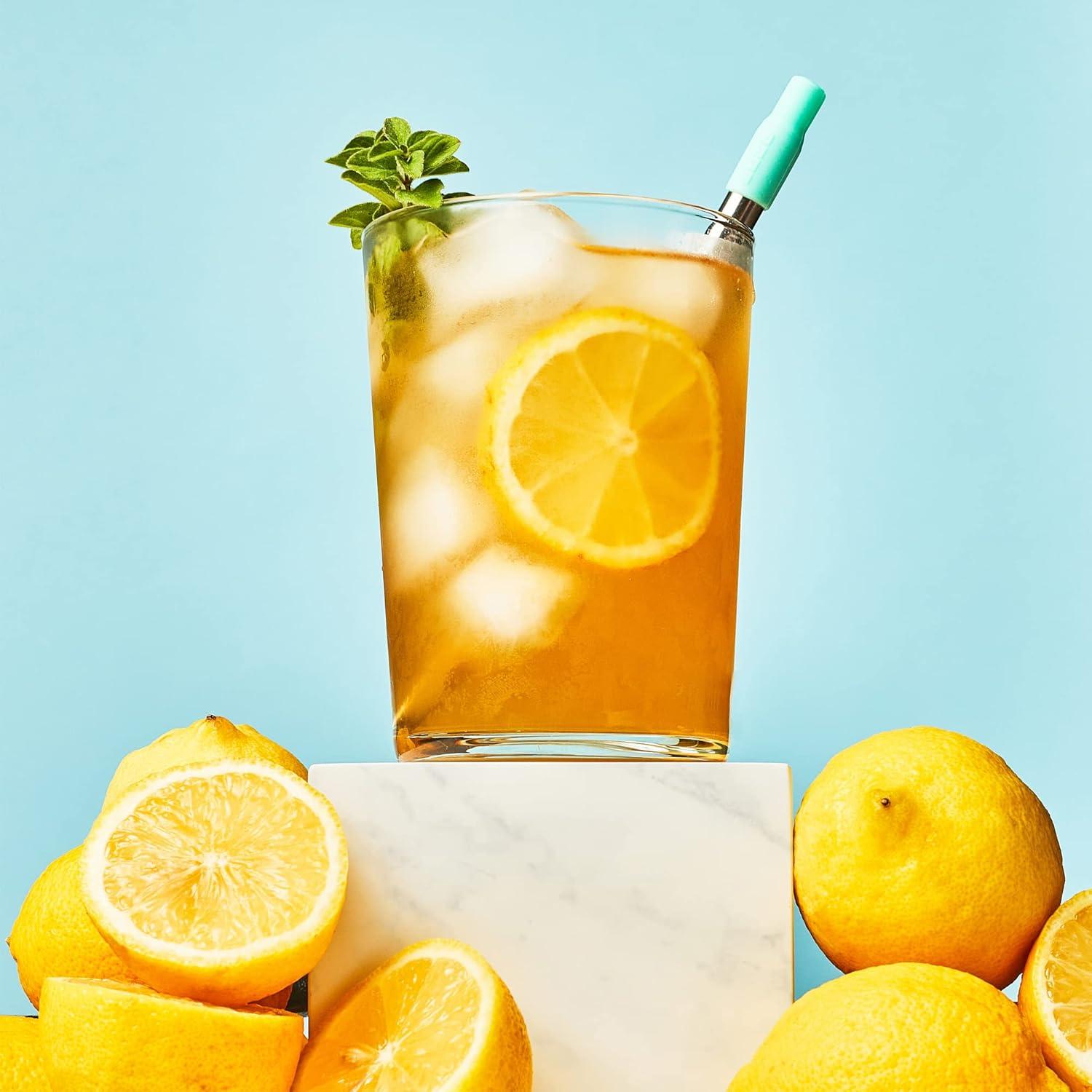 Popote Metálico Reutilizable ZOKU Verde Azulado 10-23 cm