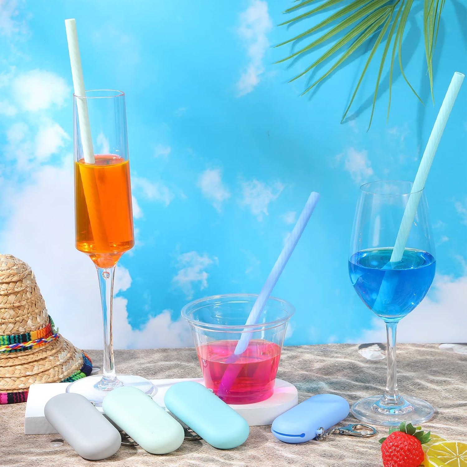 Pajitas de Silicona Reutilizables Meanplan con Estuche 4 Piezas