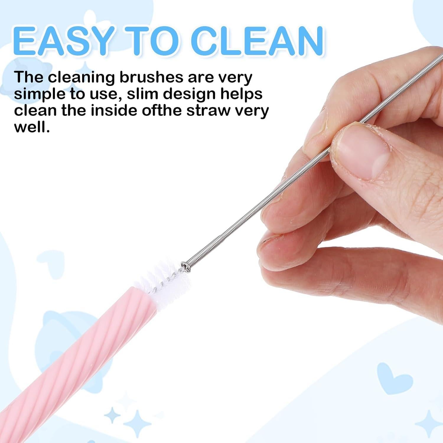 Set de 4 Popotes Reutilizables de Silicona Ymapinc con Estuche