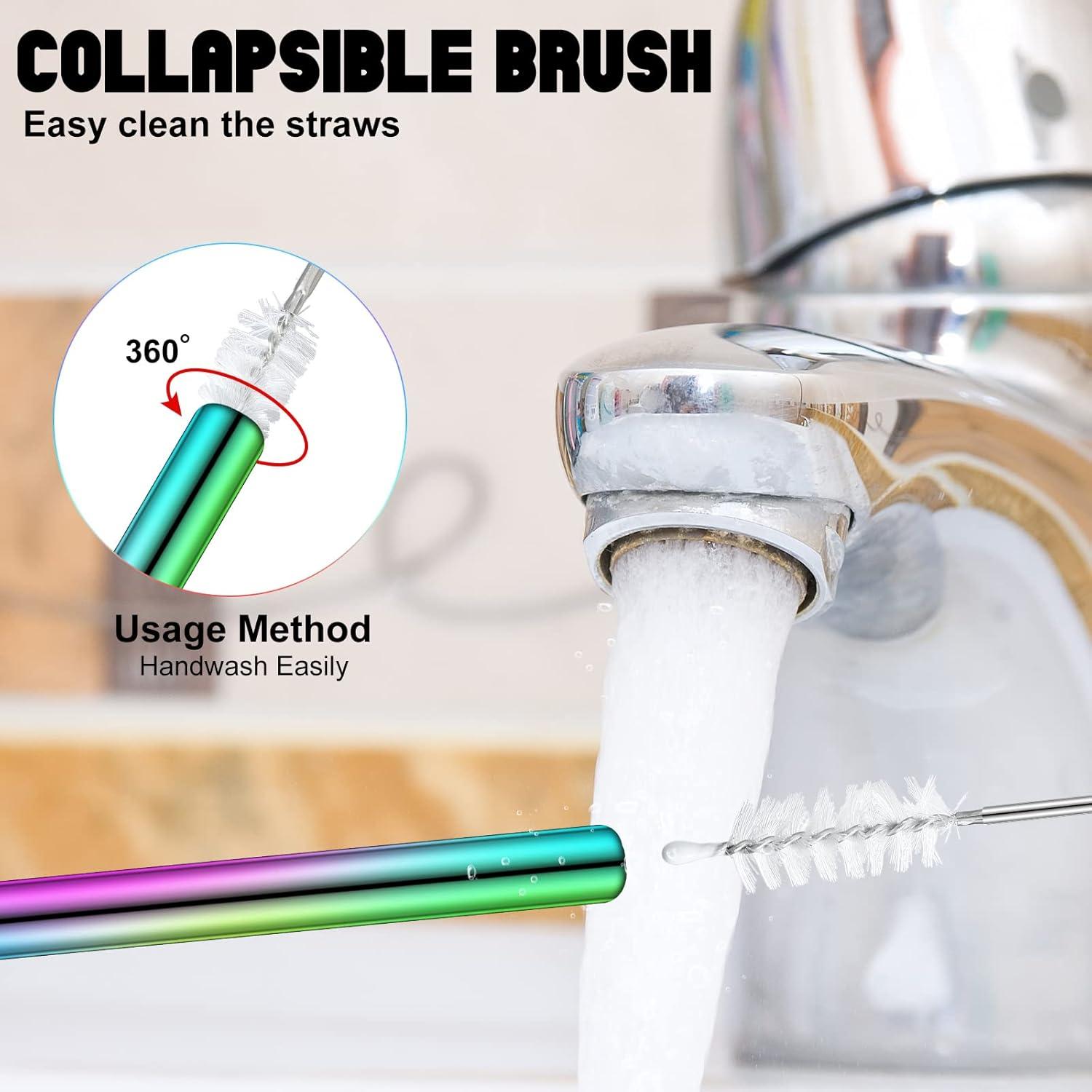 Popotes Metálicos Reutilizables Zubebe 8 Piezas con Estuche