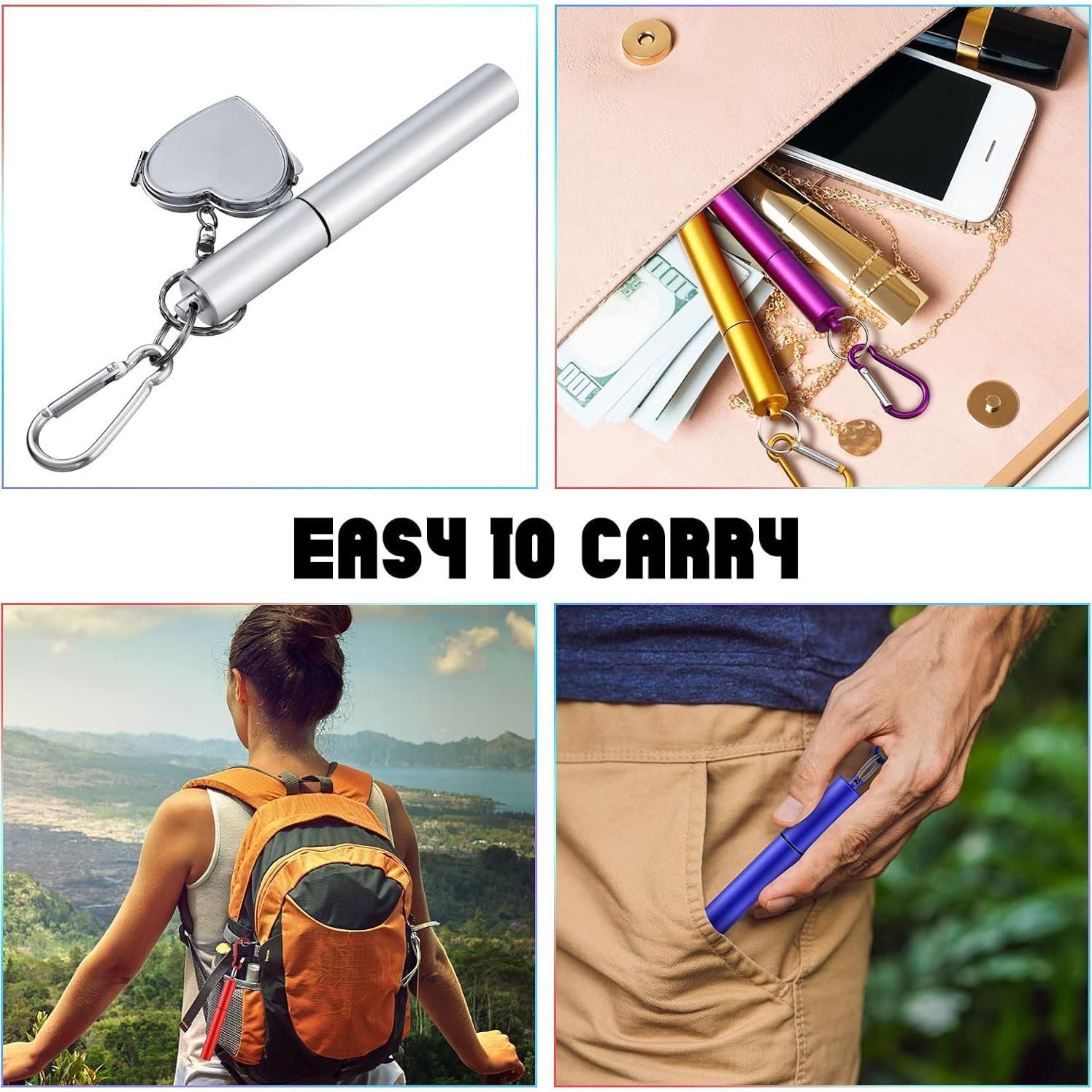 Popotes Metálicos Reutilizables Zubebe 8 Piezas con Estuche