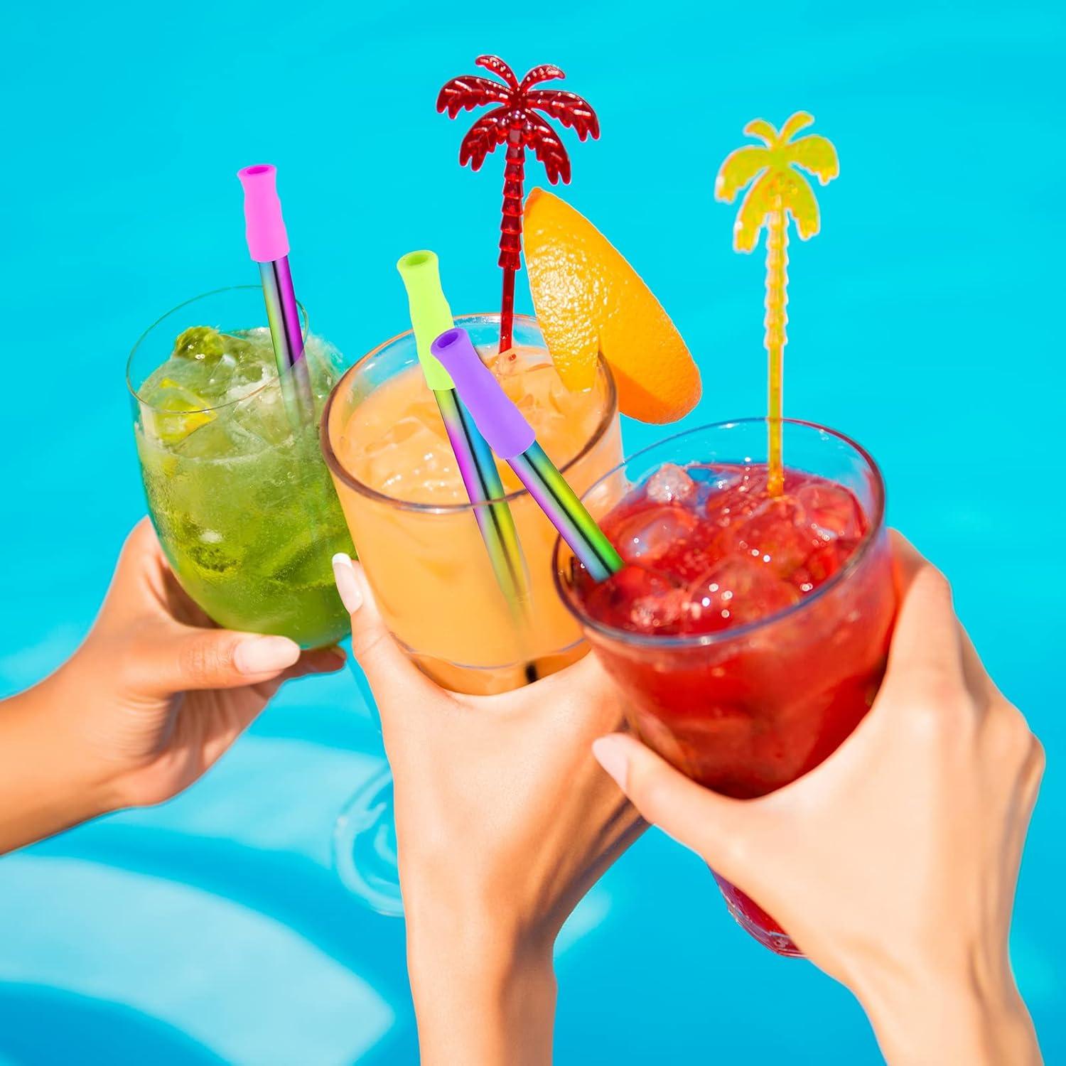 Popotes Metálicos Reutilizables Zubebe 8 Piezas con Estuche