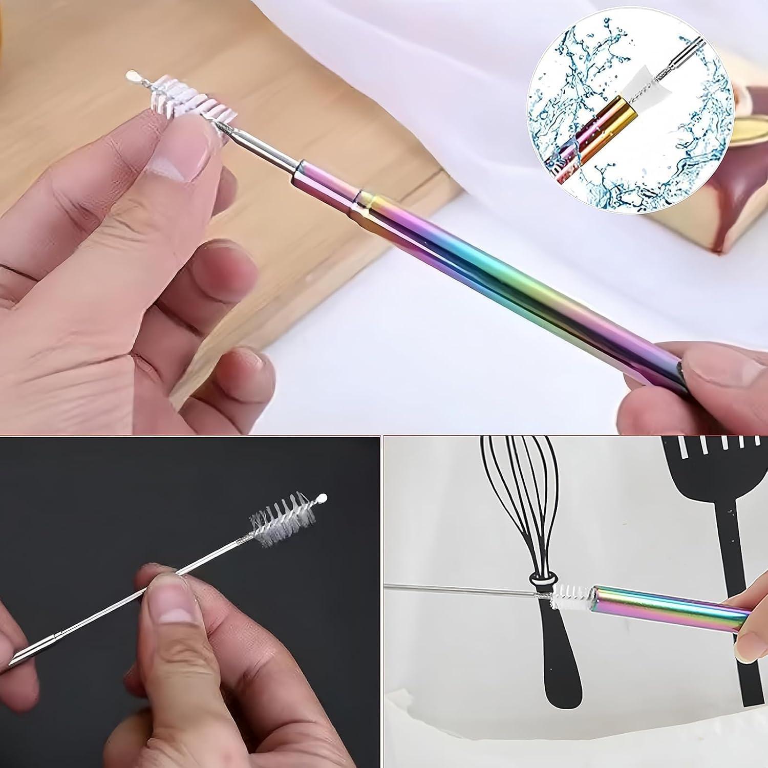 Popotes Reutilizables Plegables Foweroty 2 Unidades Acero Inoxidable