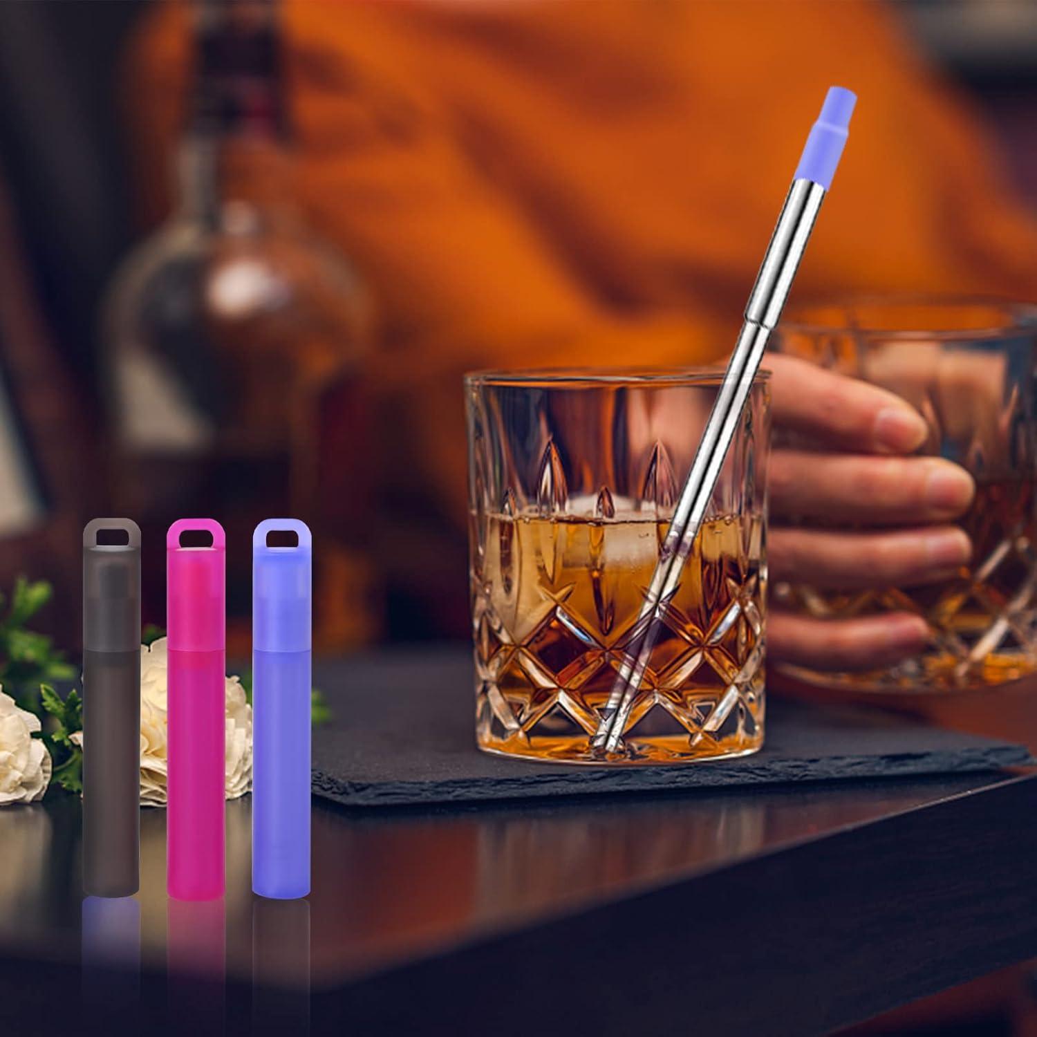 Pajitas de Metal Reutilizables NAIVELY 3 Paquetes con Cepillo