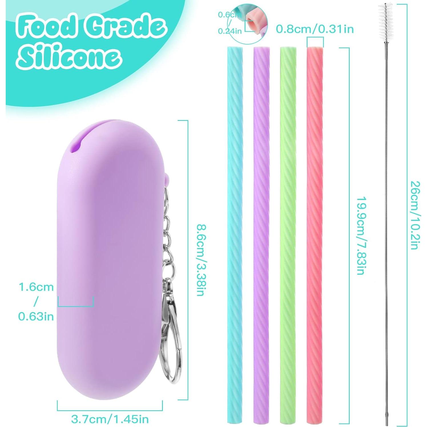 Juego de Pajitas de Silicona Reutilizables Meanplan - 4 Piezas