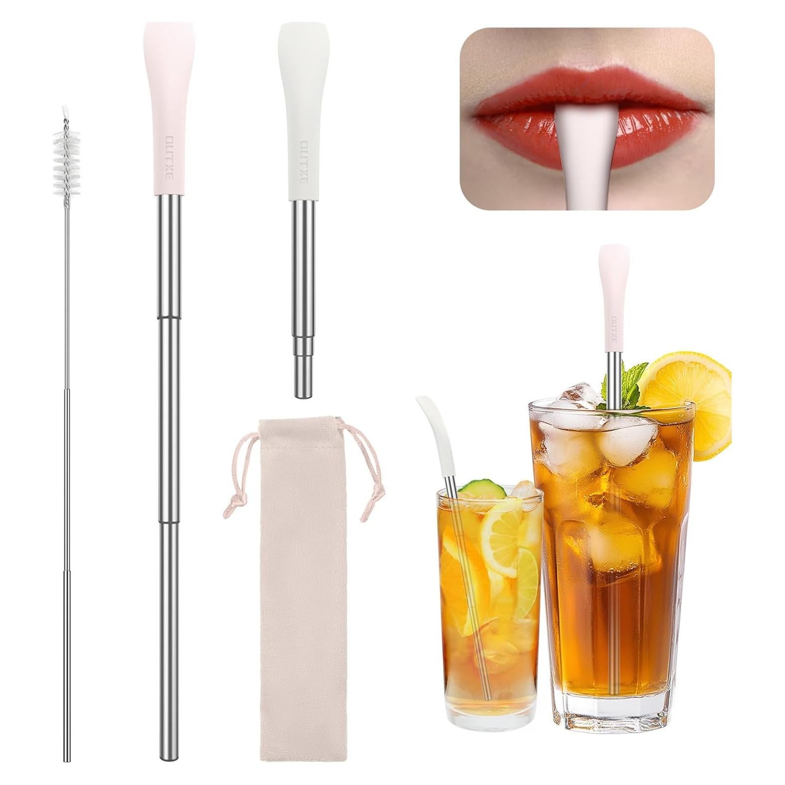 Popotes Antienvejecimiento Plegables OUTXE 2 Pcs Acero Inoxidable