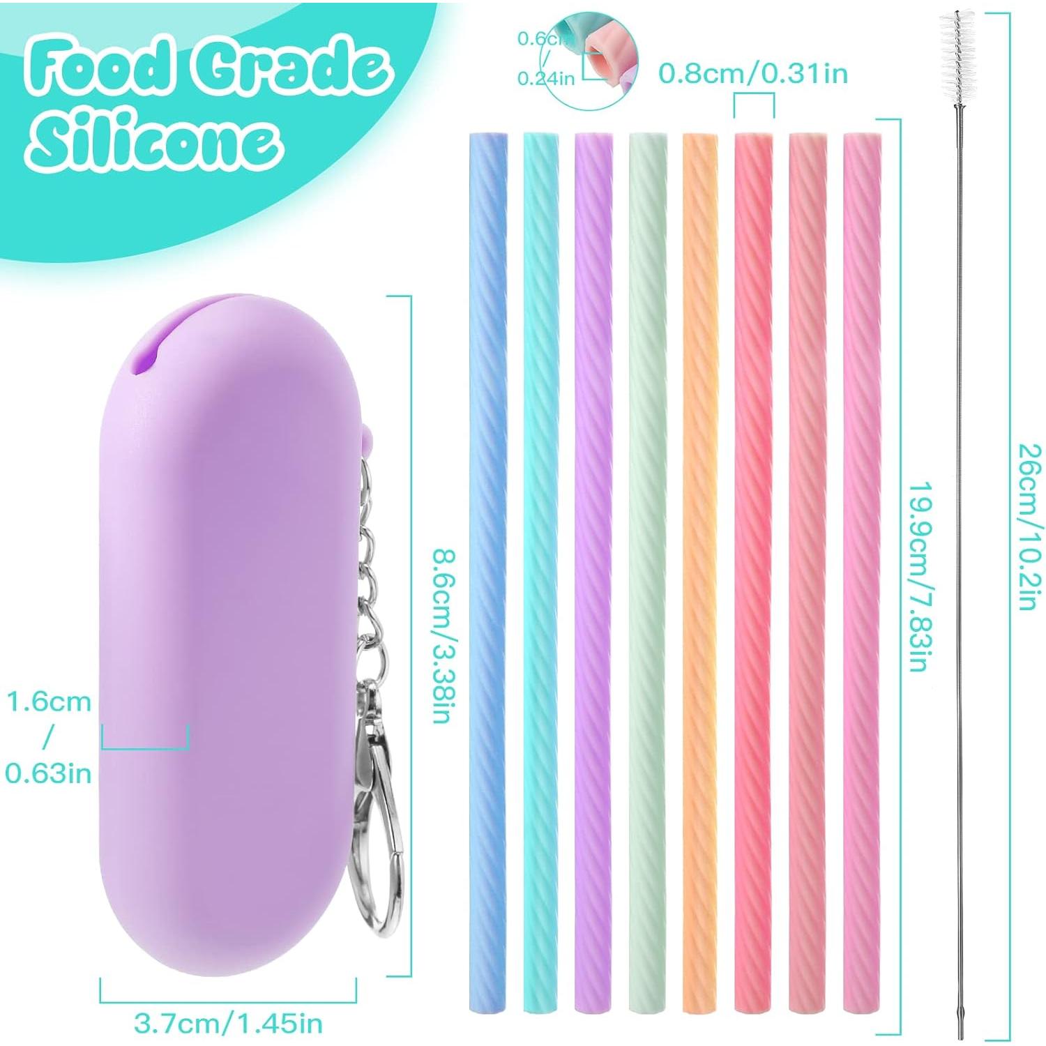 Pajitas de Silicona Reutilizables Meanplan - 8 Piezas con Estuche