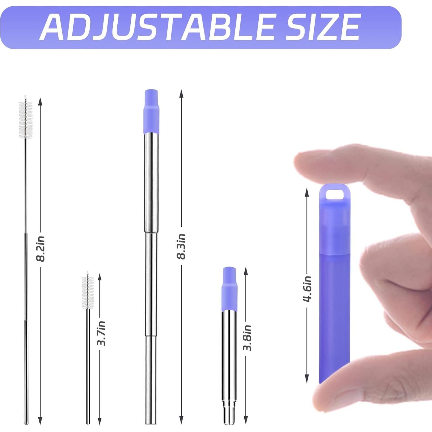 Pajitas de Metal Reutilizables NAIVELY - 3 Piezas Portátiles