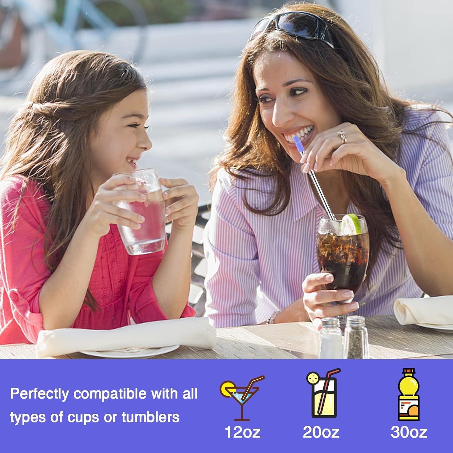 Pajitas de Metal Reutilizables NAIVELY - 3 Piezas Portátiles