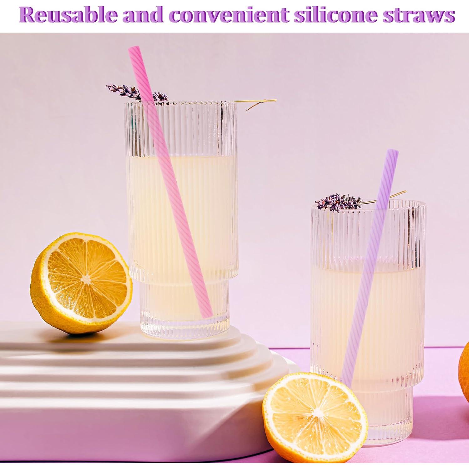 Set de 4 Popotes de Silicona Reutilizables COMNICO con Estuche