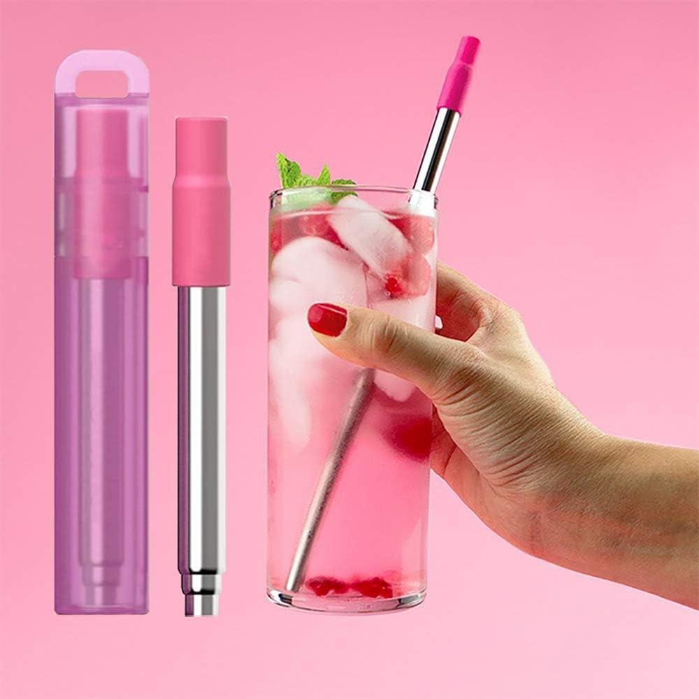 Popotes Reutilizables Plegables ReignSword 3 Piezas Acero Inoxidable