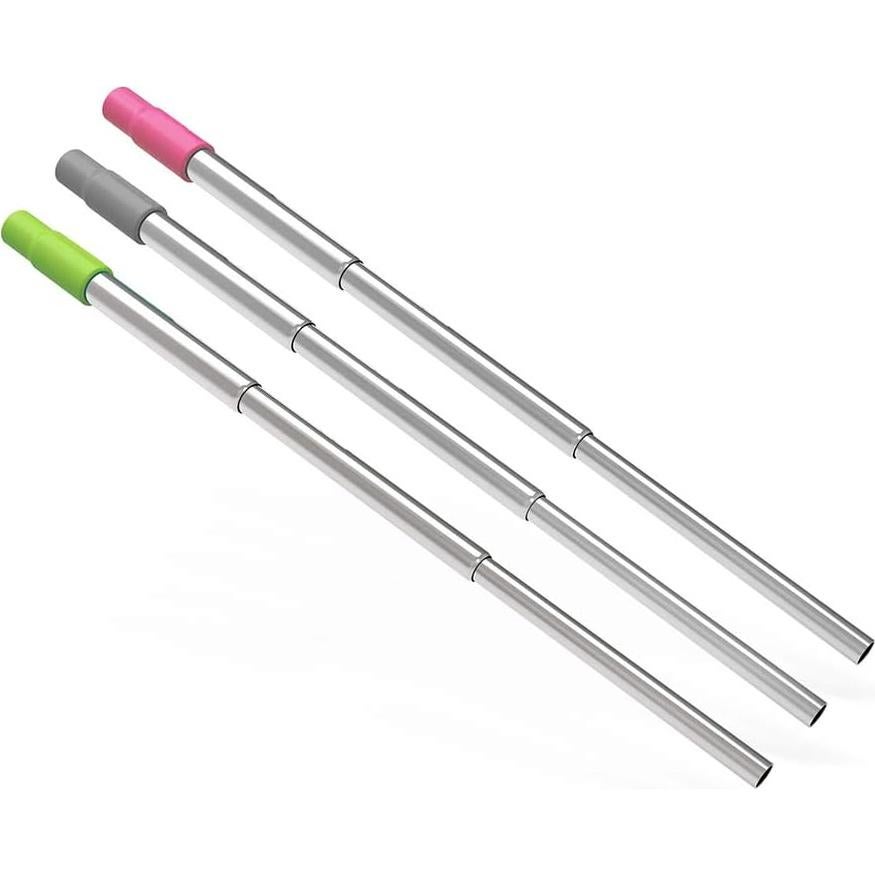 Popotes Reutilizables Plegables ReignSword 3 Piezas Acero Inoxidable