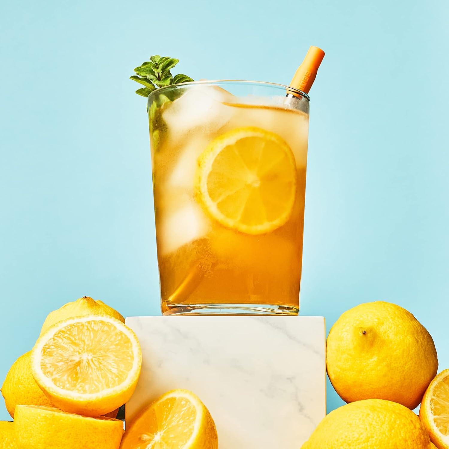 Popote Metálico Reutilizable ZOKU Naranja Plegable 10-23 cm