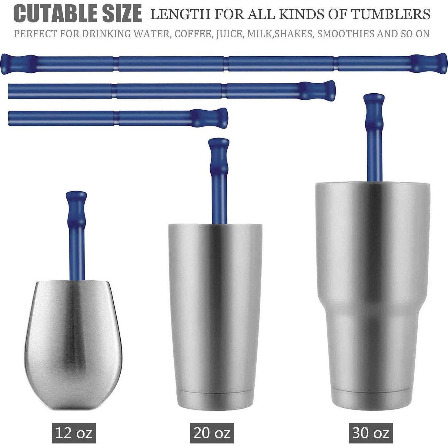 Pajitas de Silicona Reutilizables ALINK con Estuche Azul