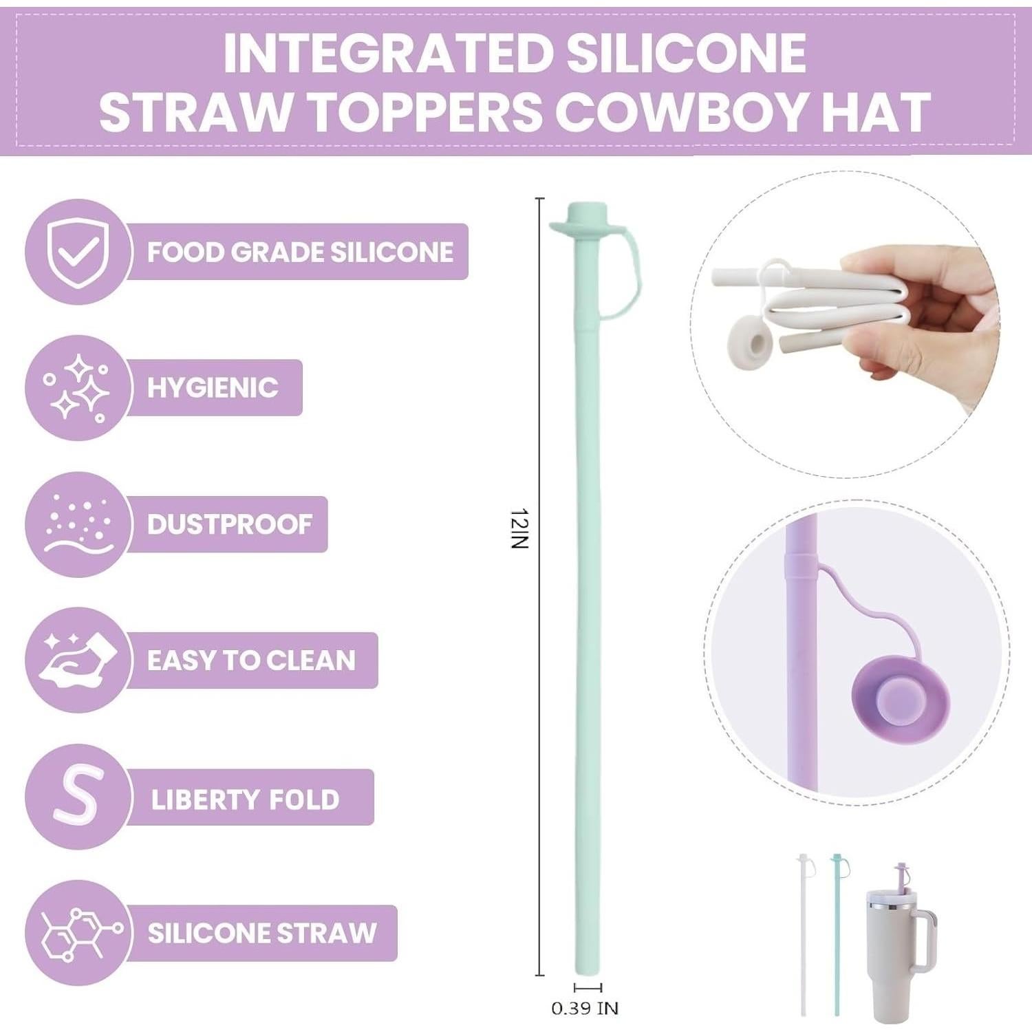 Popotes de Silicona Reutilizables HEBEICRMY 30 cm con Funda