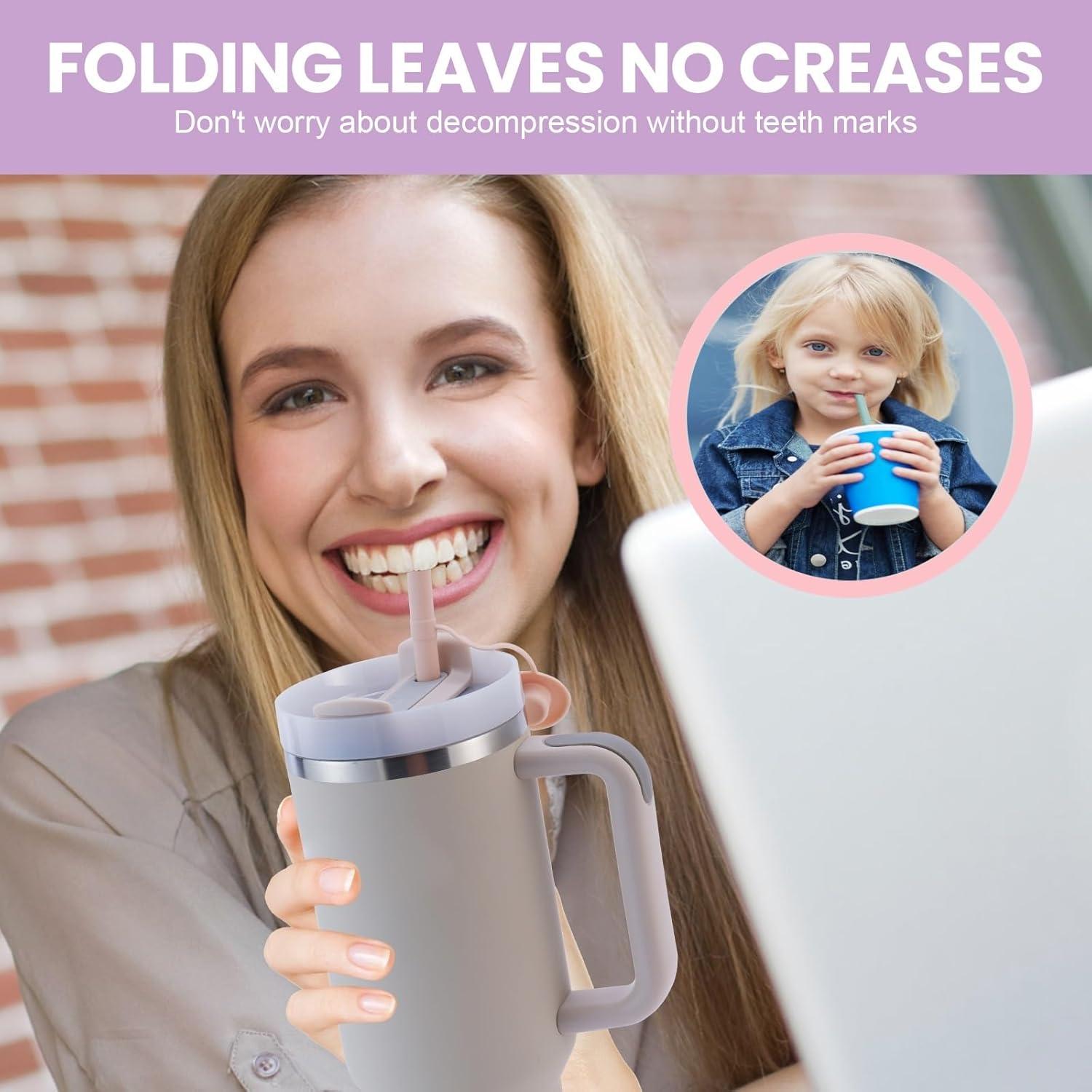 Popotes de Silicona Reutilizables HEBEICRMY 30 cm con Funda