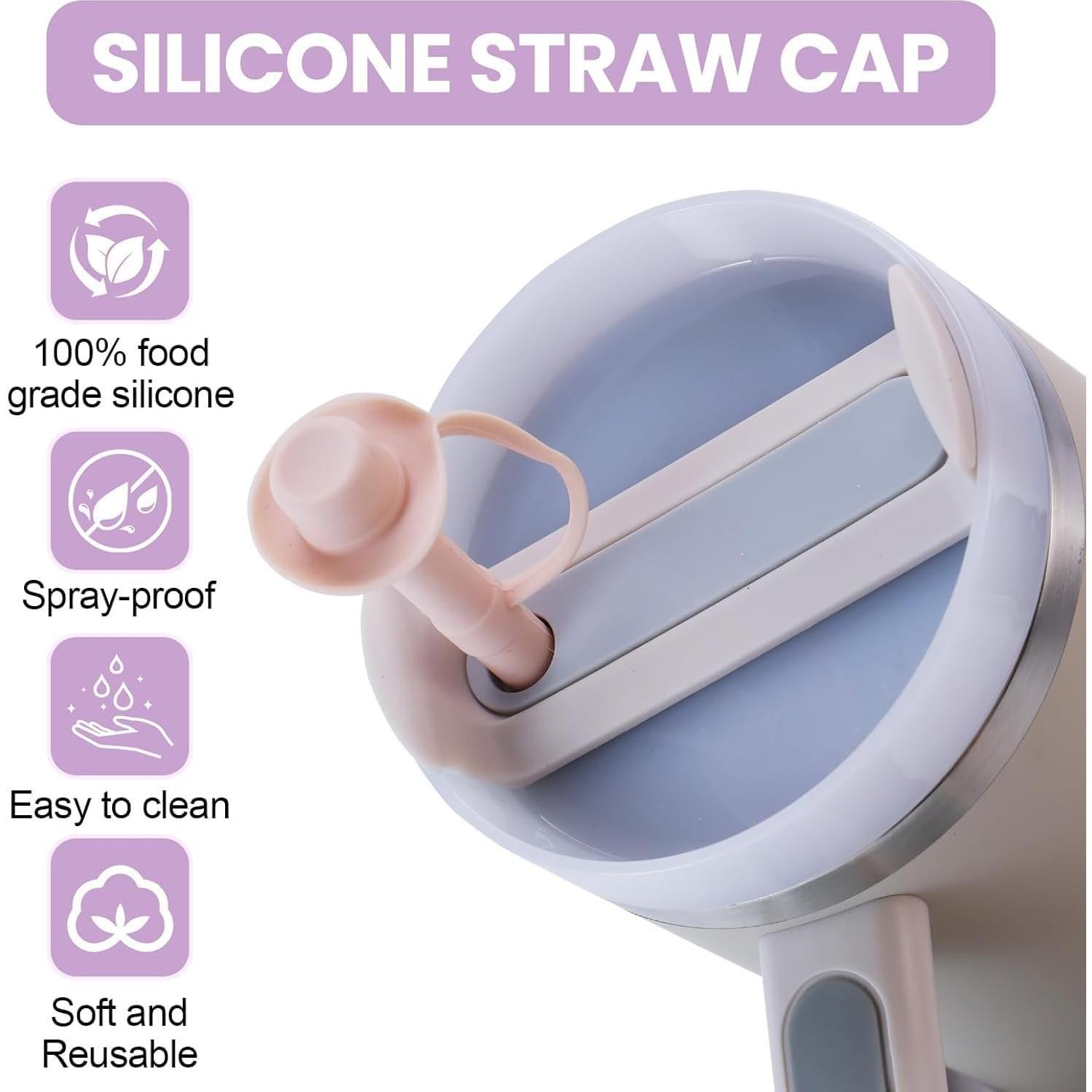 Popotes de Silicona Reutilizables HEBEICRMY 30 cm con Funda