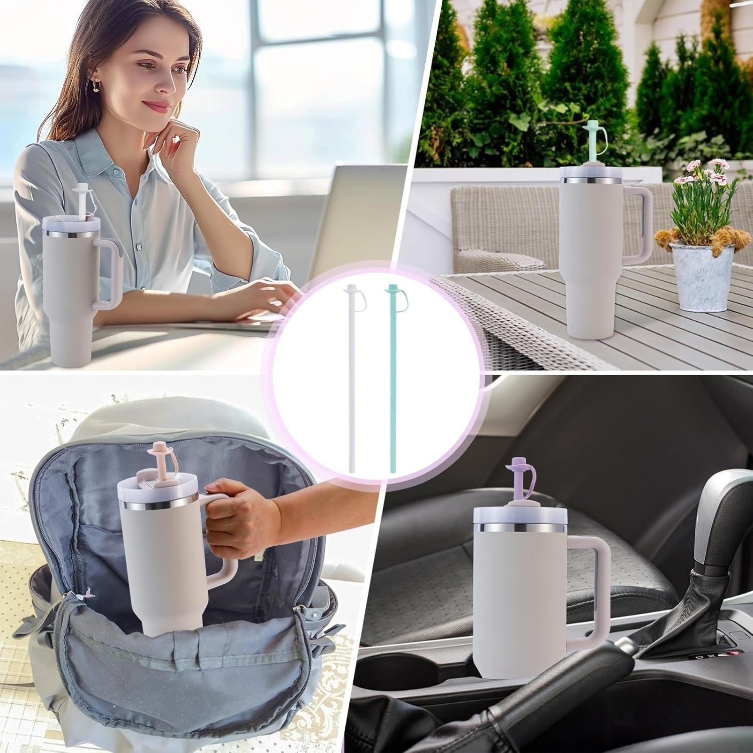 Popotes de Silicona Reutilizables HEBEICRMY 30 cm con Funda