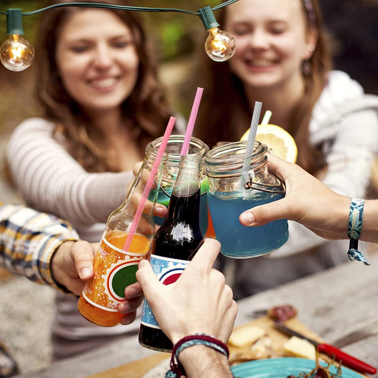 10 Pajitas Reutilizables de Silicona Huaerle con Estuche