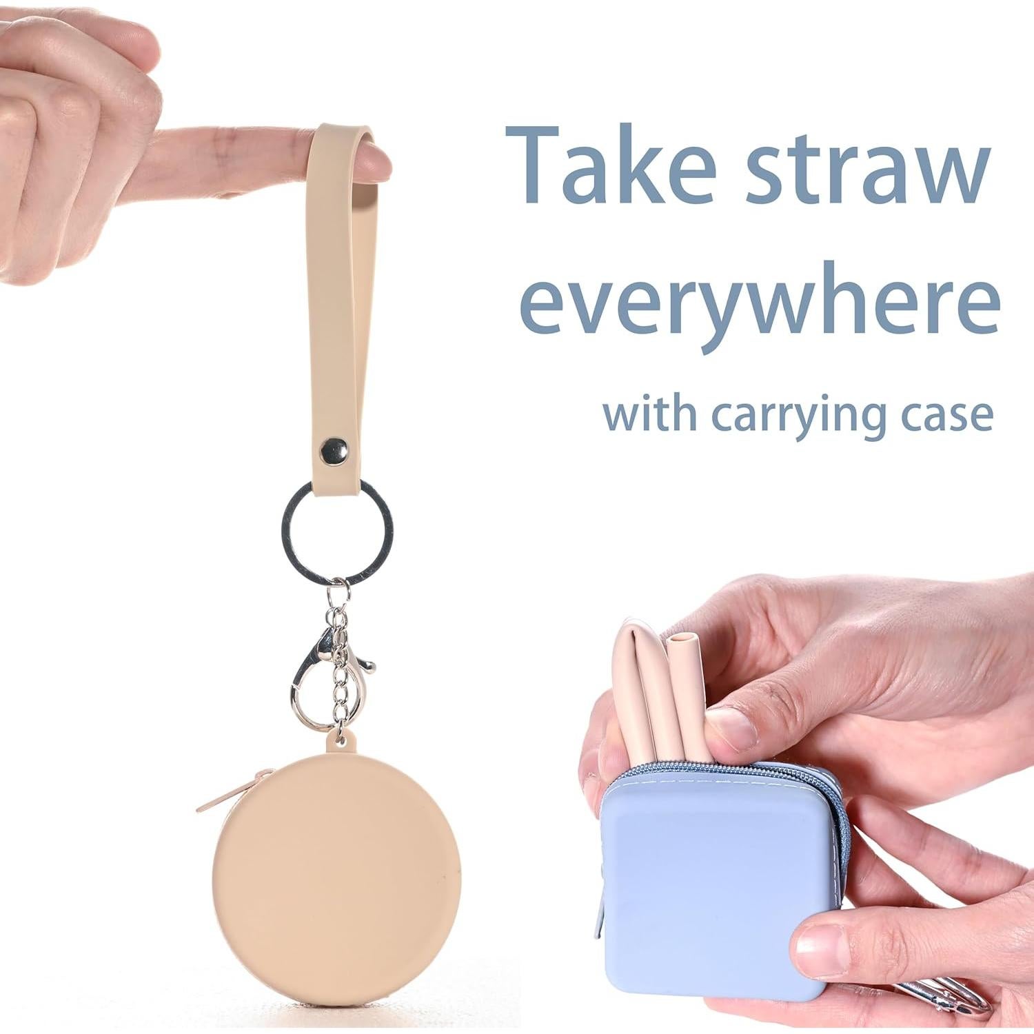 Popotes de Silicona Reutilizables Tegion - 4 Tamaños con Fundas