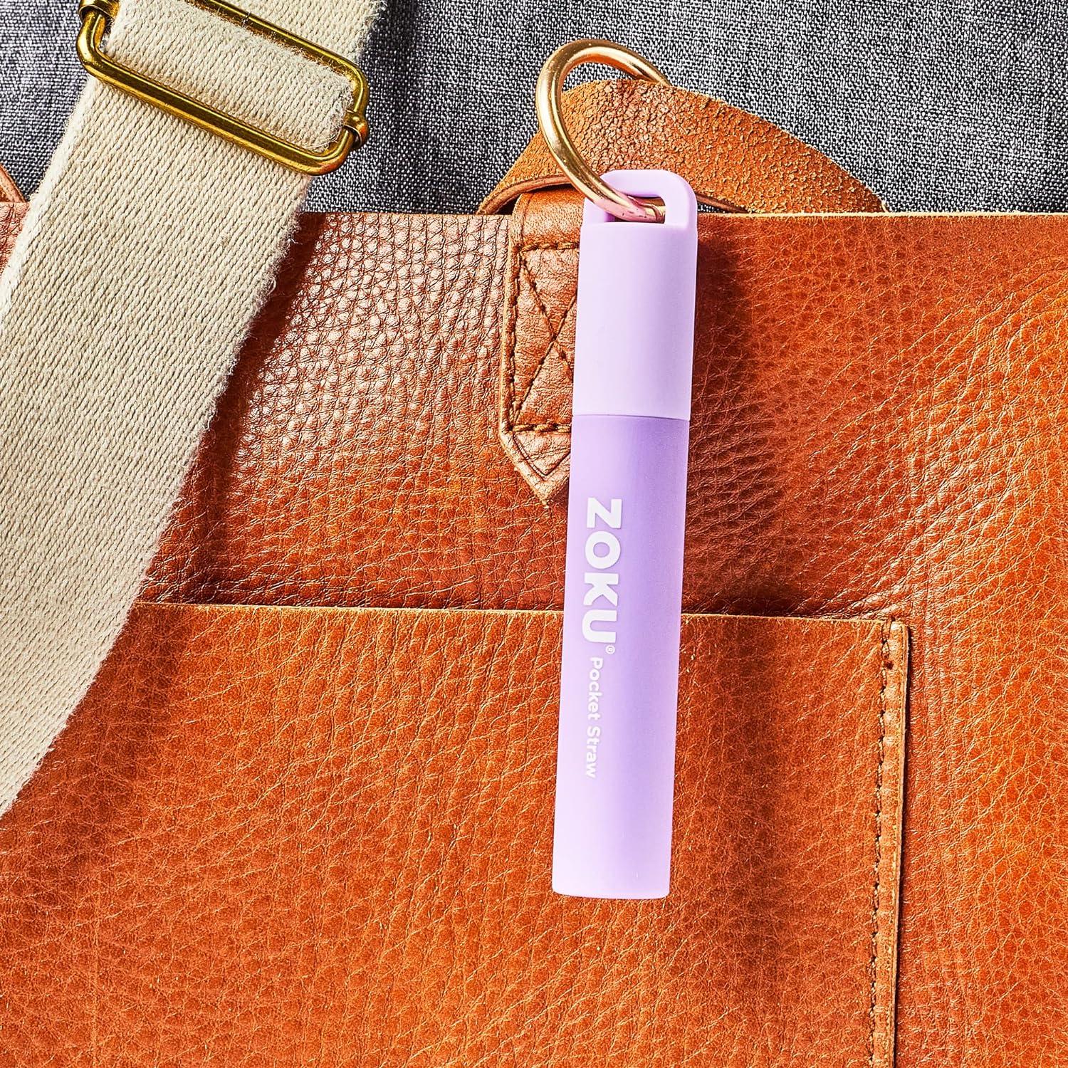 Pajilla Metálica Reutilizable Zoku Púrpura Ajustable 10-22 cm