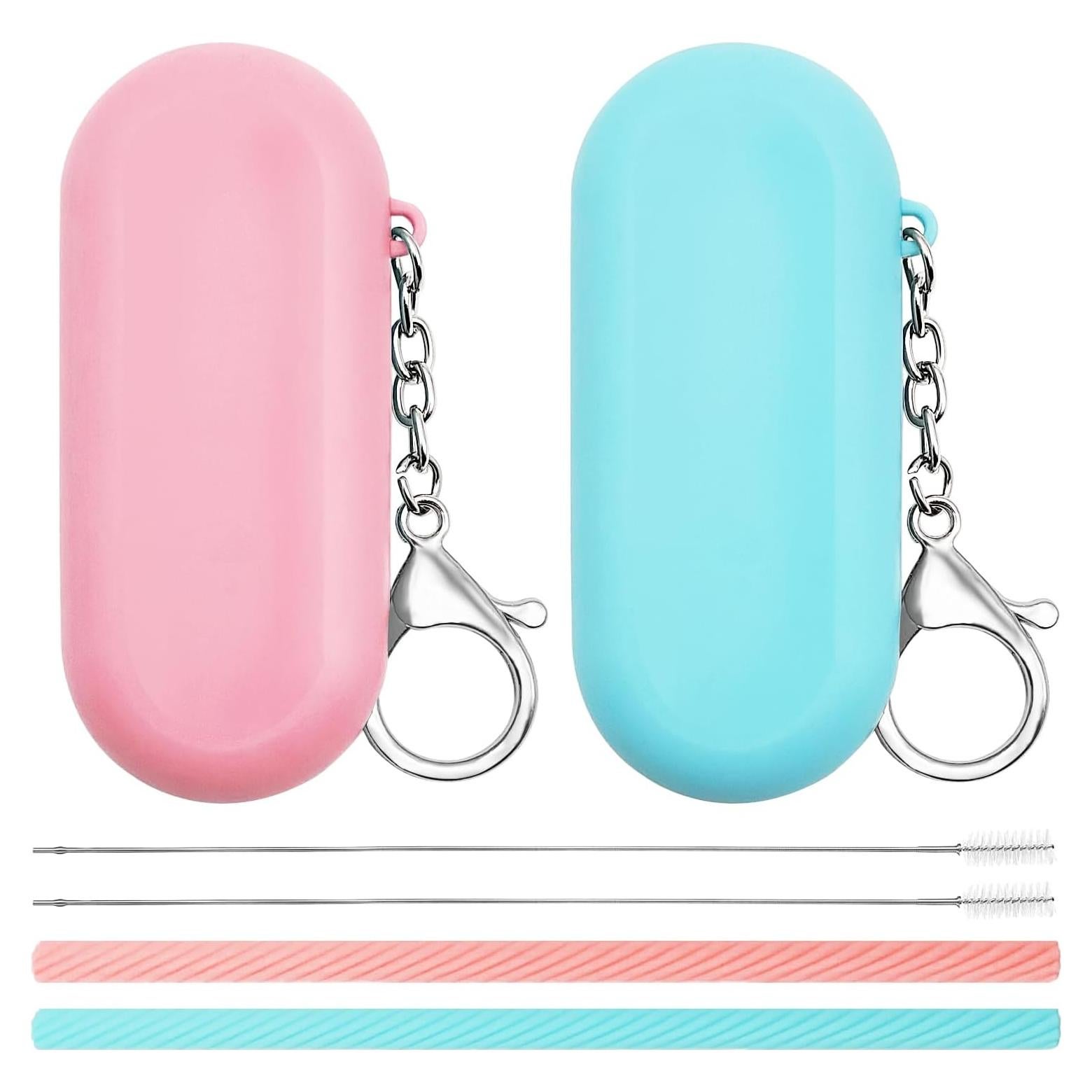 Set de 2 Pajitas de Silicona Reutilizables AYWFEY con Estuche