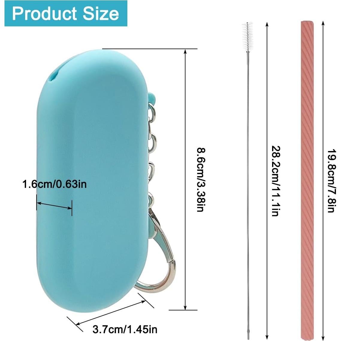 Set de 2 Pajitas de Silicona Reutilizables AYWFEY con Estuche