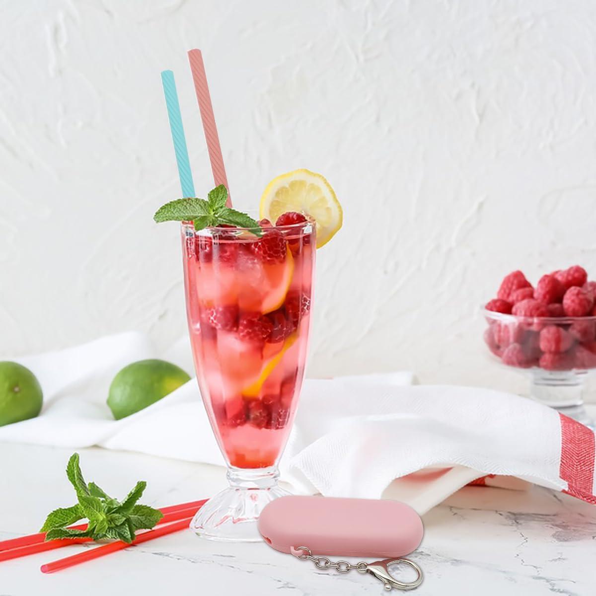 Set de 2 Pajitas de Silicona Reutilizables AYWFEY con Estuche